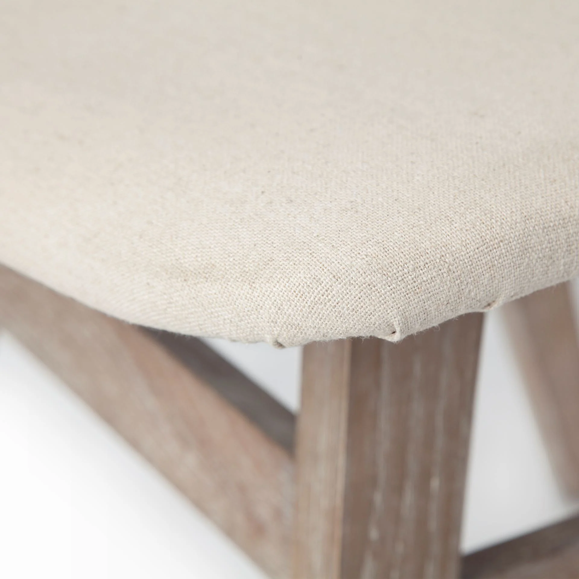 Cream Fabric Wrap With Brown Solid Wood Base Dining Chair By Homeroots - Image 6