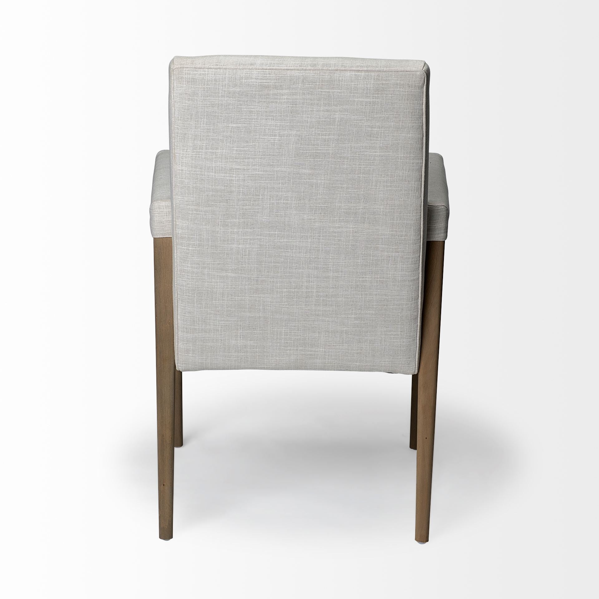 Cream Fabric Wrap With Brown Wood Frame Dining Chair By Homeroots - Image 4