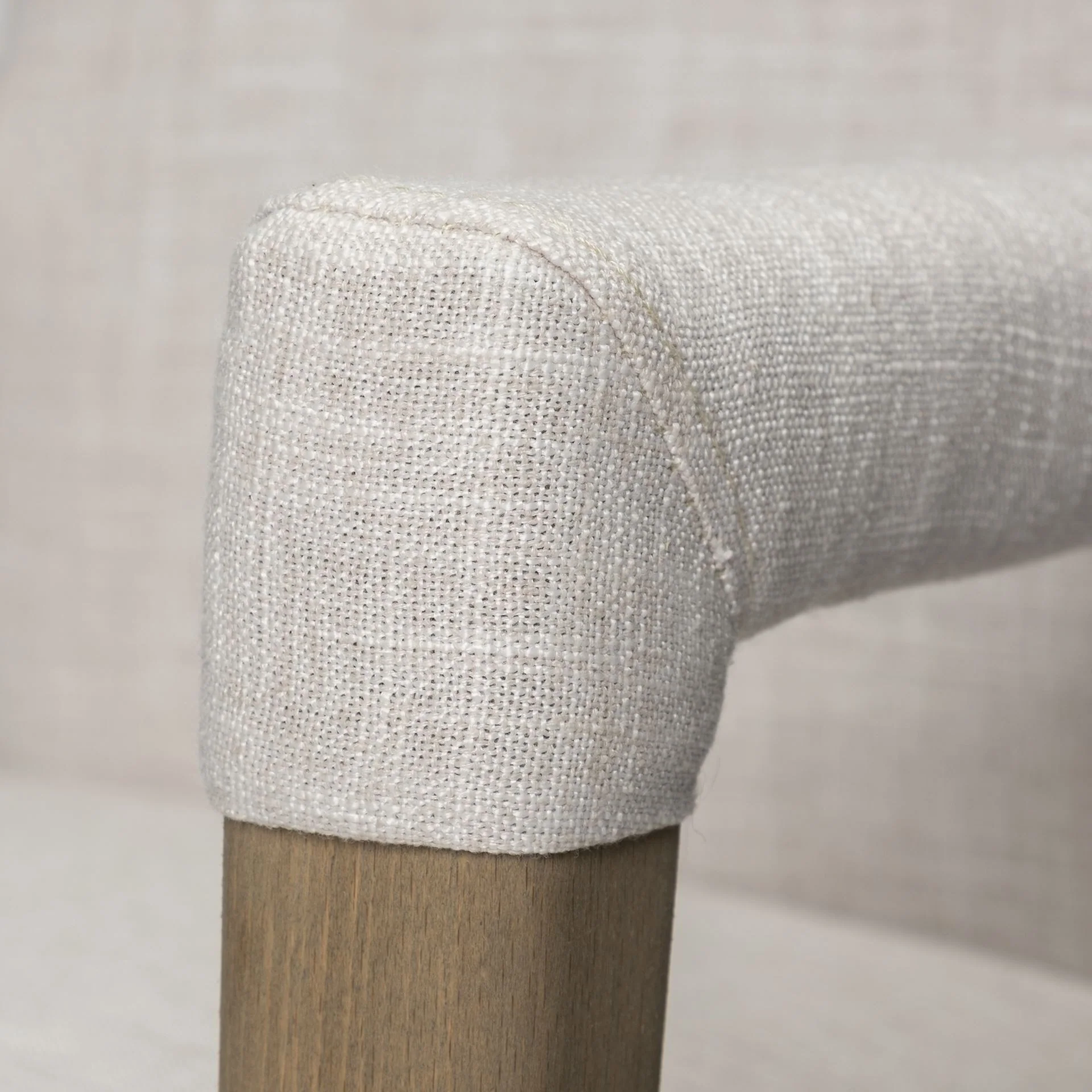 Cream Fabric Wrap With Brown Wood Frame Dining Chair By Homeroots - Image 6