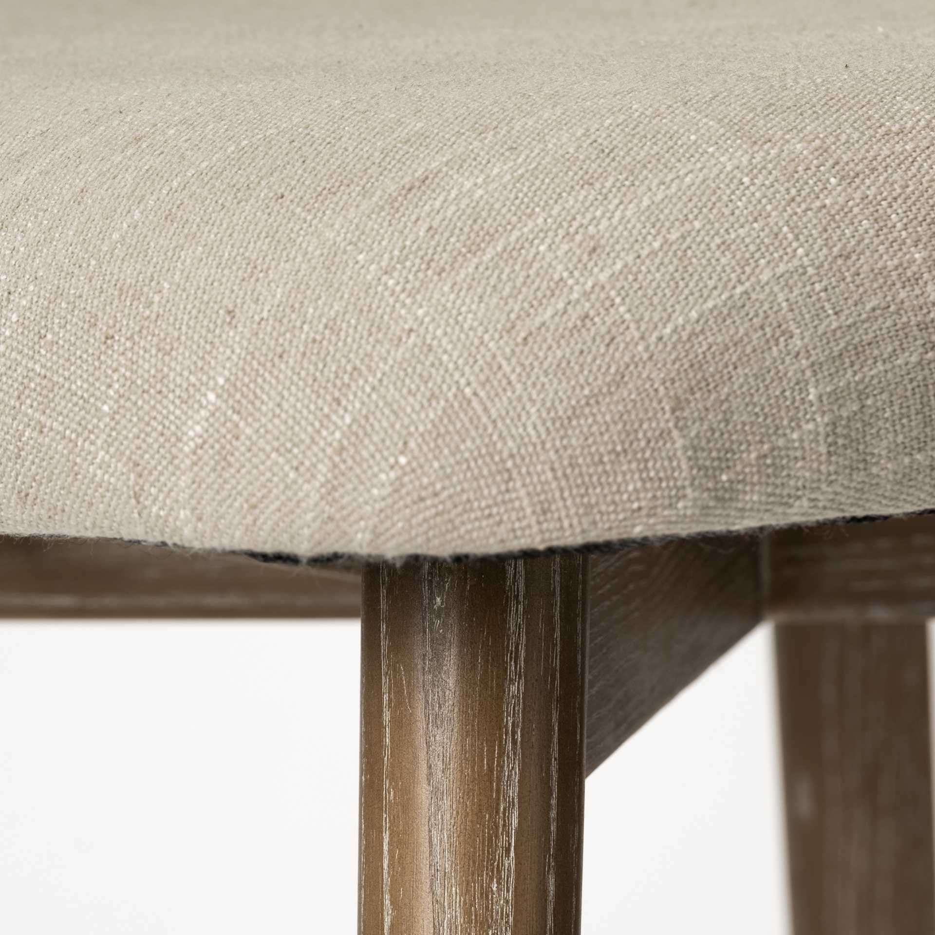 Cream Fabric Wrap With Brown Wooden Base Dining Chair By Homeroots - 380415 - Image 7