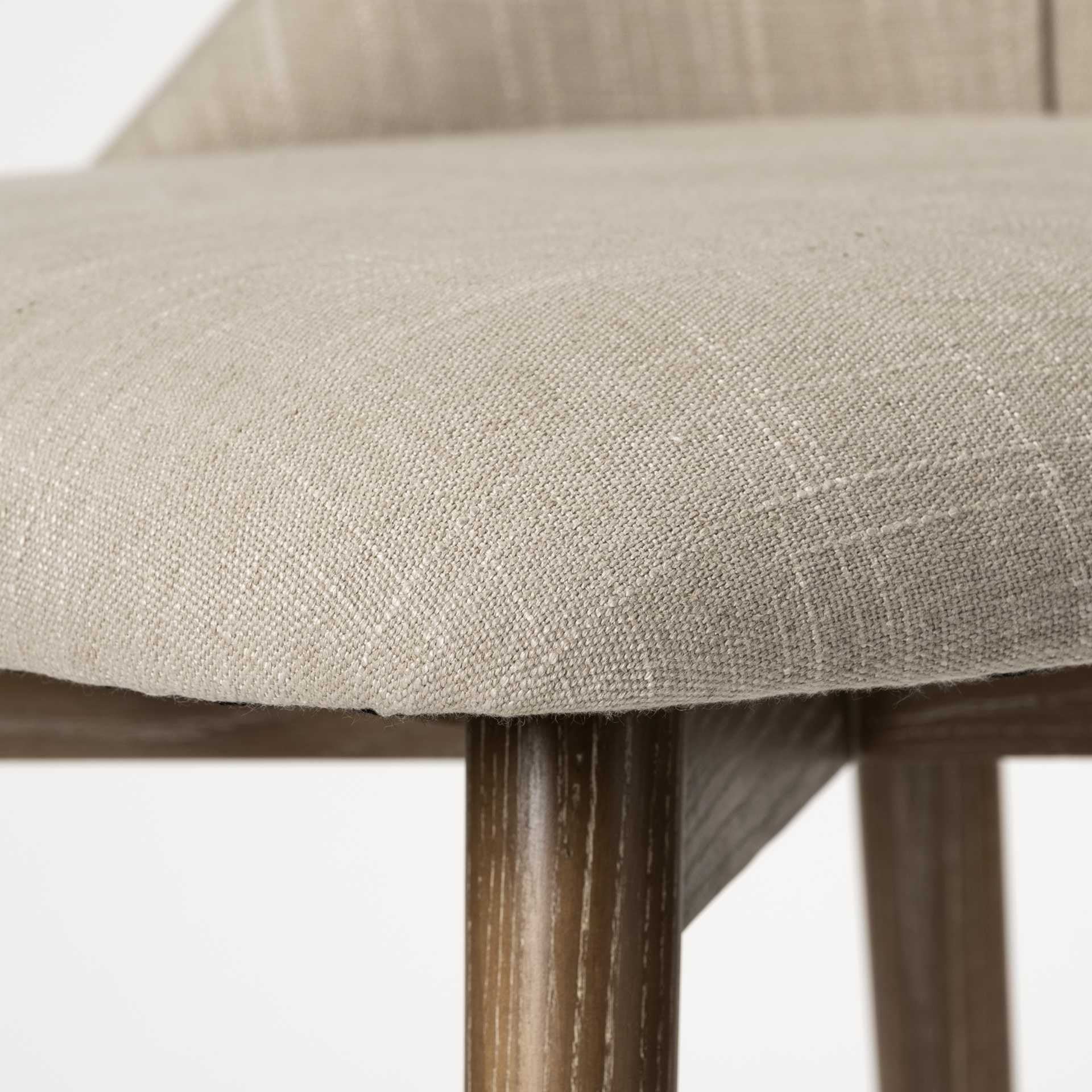 Cream Fabric Wrap With Brown Wooden Base Dining Chair By Homeroots - 380416 - Image 8
