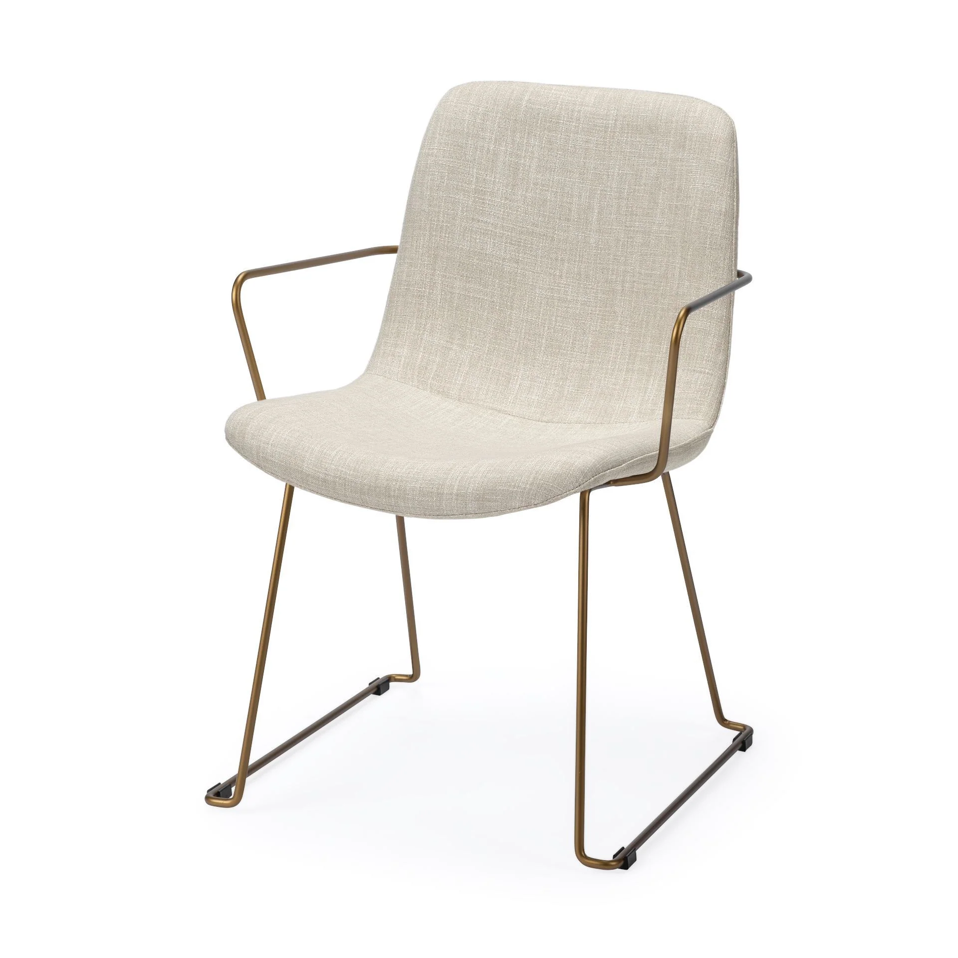 Cream Fabric Wrap With Gold Metal Frame Dining Chair By Homeroots - Image 2