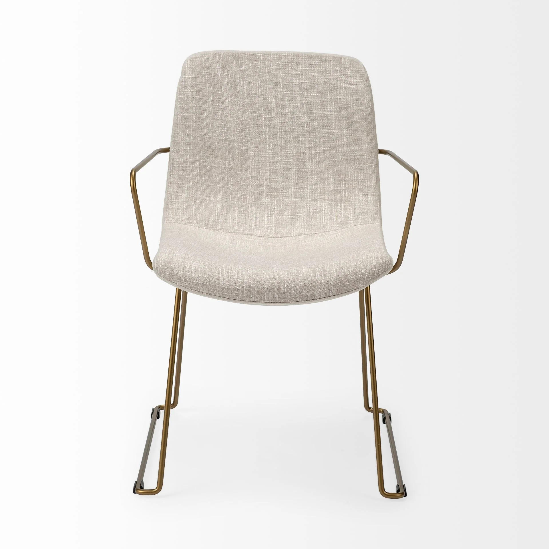 Cream Fabric Wrap With Gold Metal Frame Dining Chair By Homeroots - Image 3