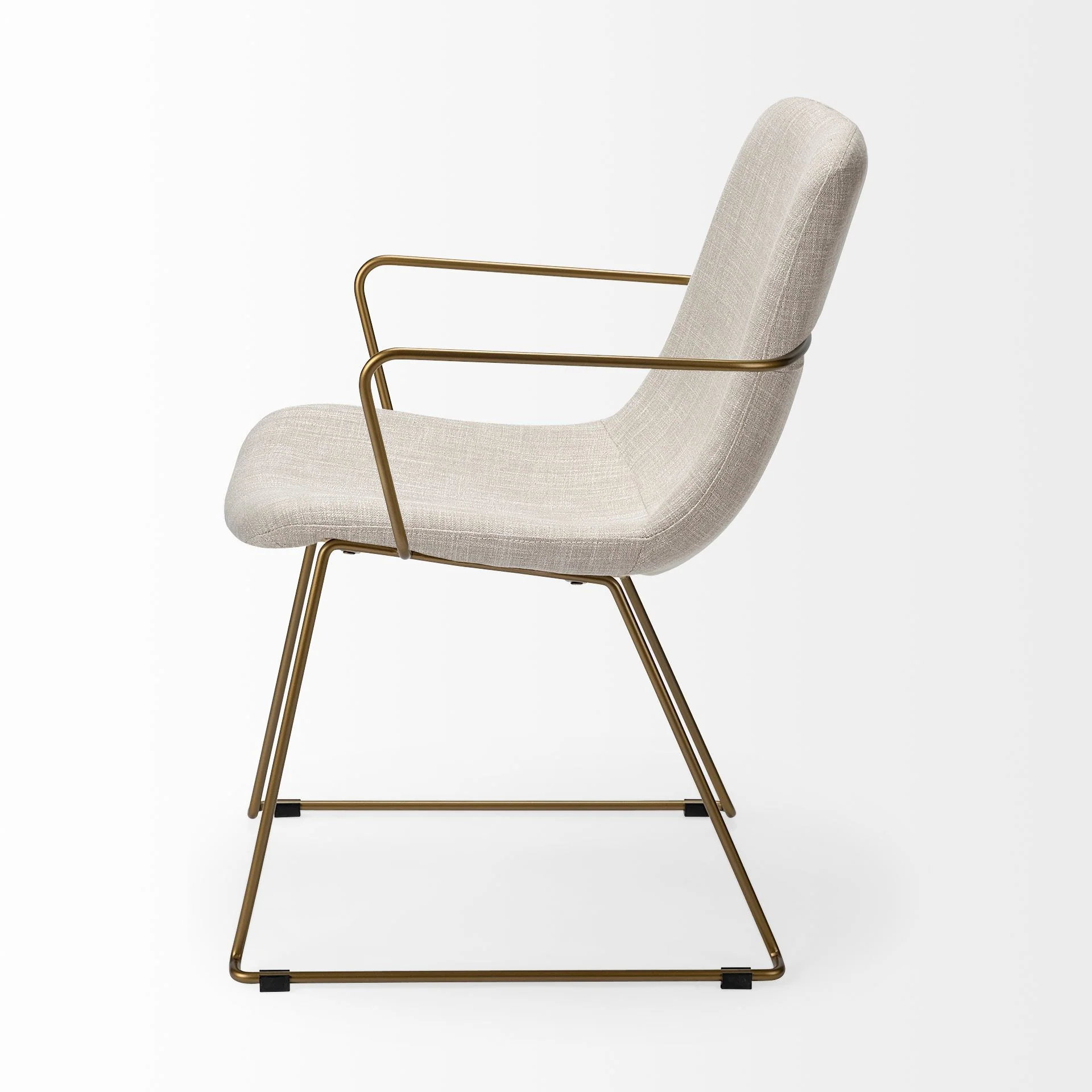 Cream Fabric Wrap With Gold Metal Frame Dining Chair By Homeroots - Image 4