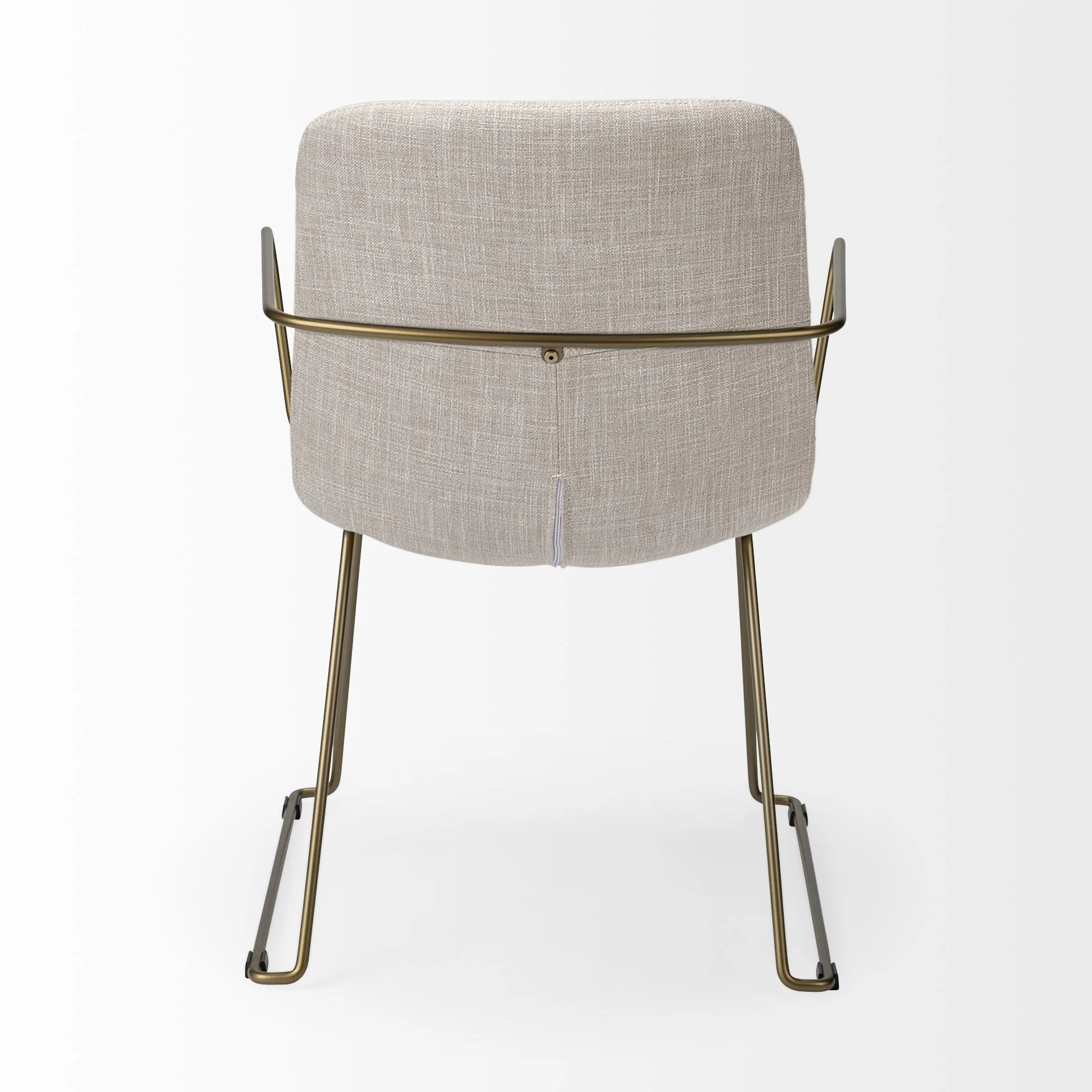 Cream Fabric Wrap With Gold Metal Frame Dining Chair By Homeroots - Image 5