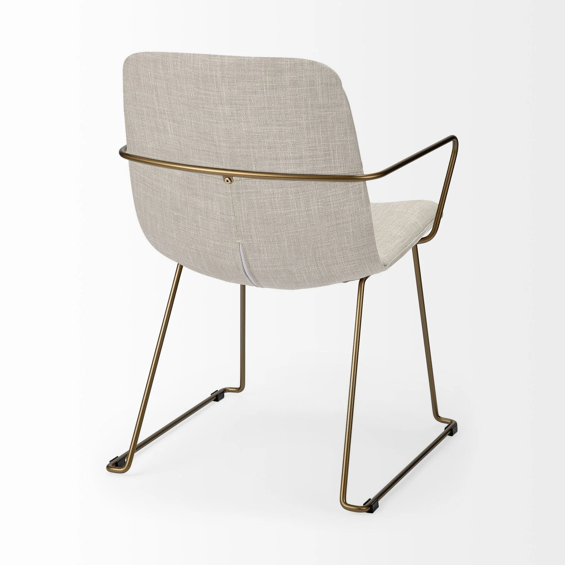 Cream Fabric Wrap With Gold Metal Frame Dining Chair By Homeroots - Image 6