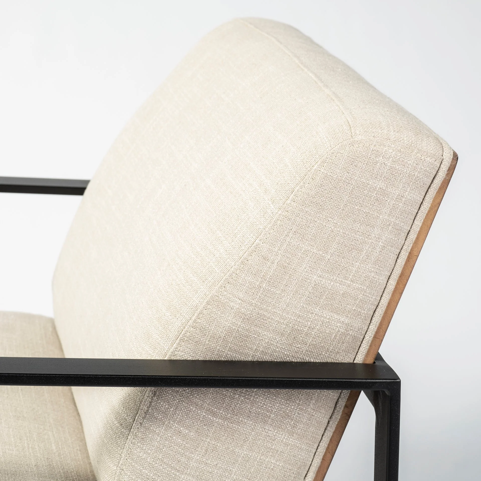 Cream Fabric Wrapped Accent Chair with Metal Frame By Homeroots - Image 5