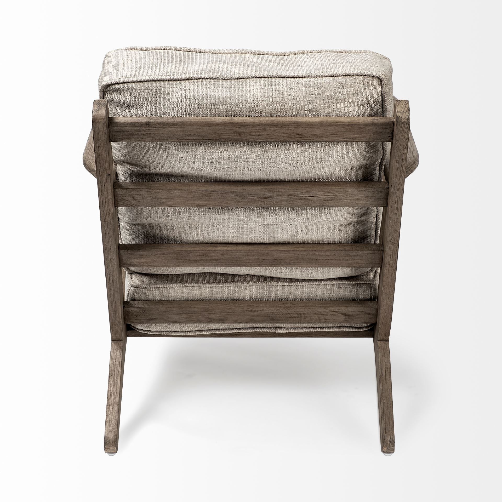 Cream Fabric Wrapped Accent Chair with Wooden Frame By Homeroots - Image 4
