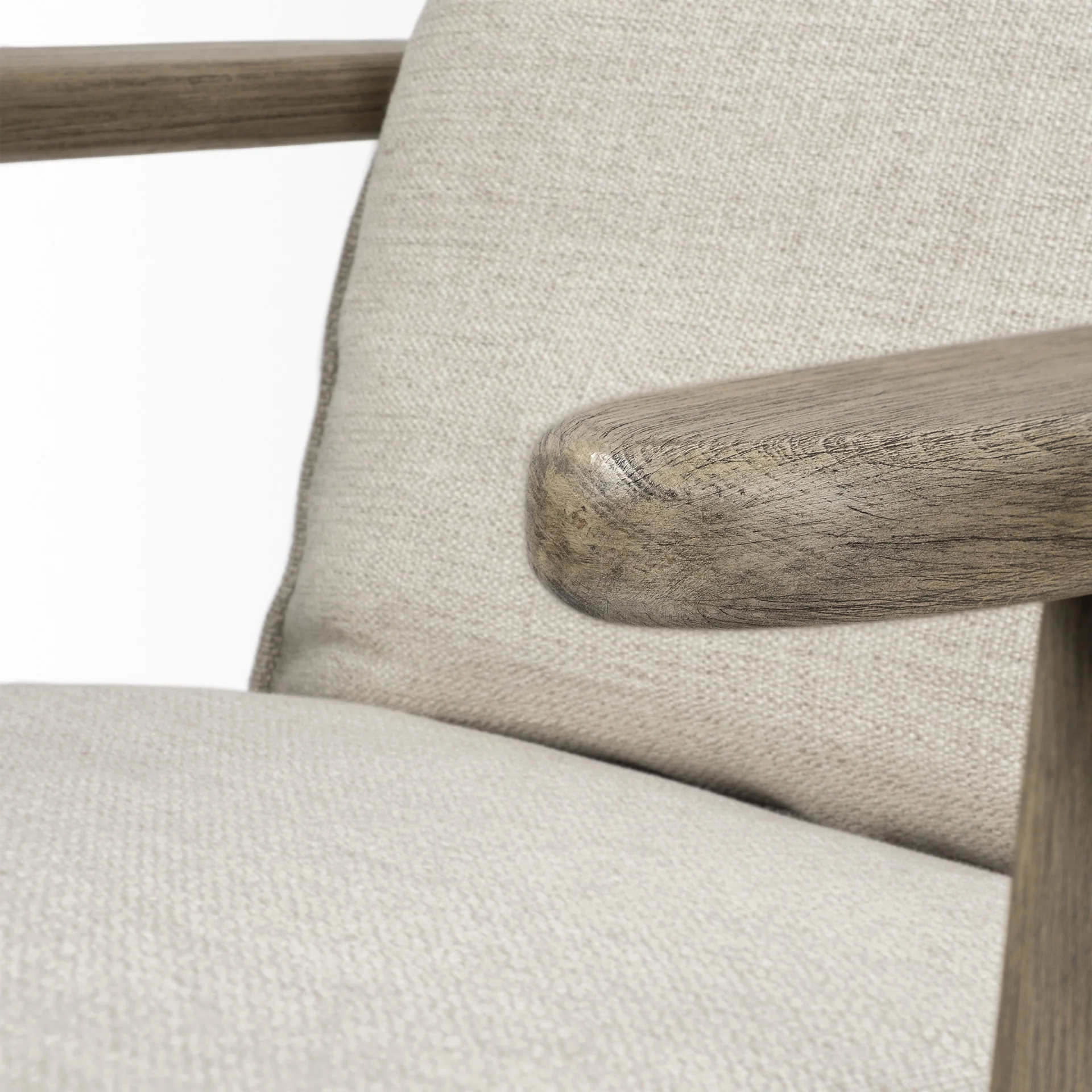 Cream Fabric Wrapped Accent Chair with Wooden Frame By Homeroots - Image 6