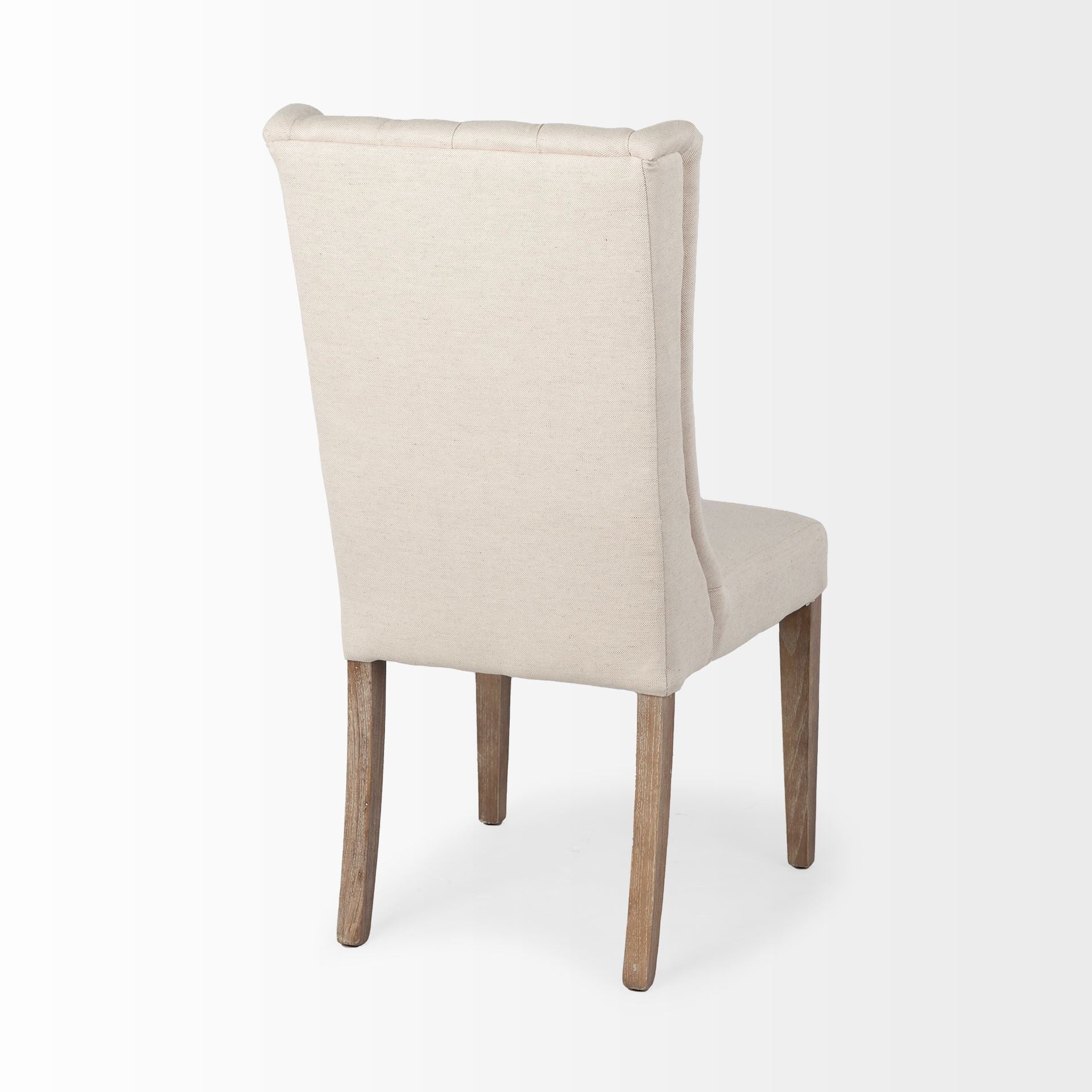 Cream Plush Linen Covering With Ash Solid Wood Base Dining Chair By Homeroots - Image 6