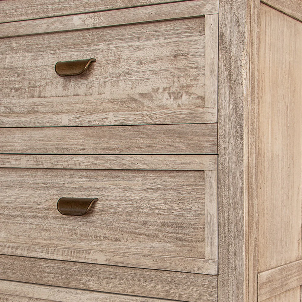 Cream Solid Wood Four Drawer Chest By Homeroots - Image 5