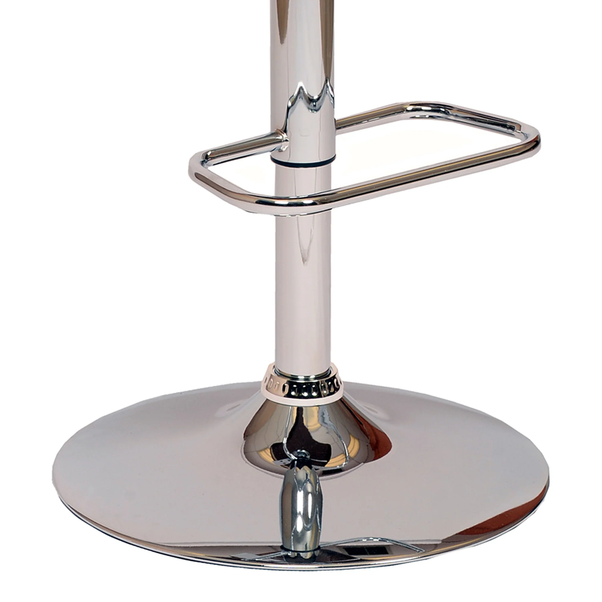 Cream Upholstered Chrome Base Adjustable Bar Stool By Homeroots - Image 4
