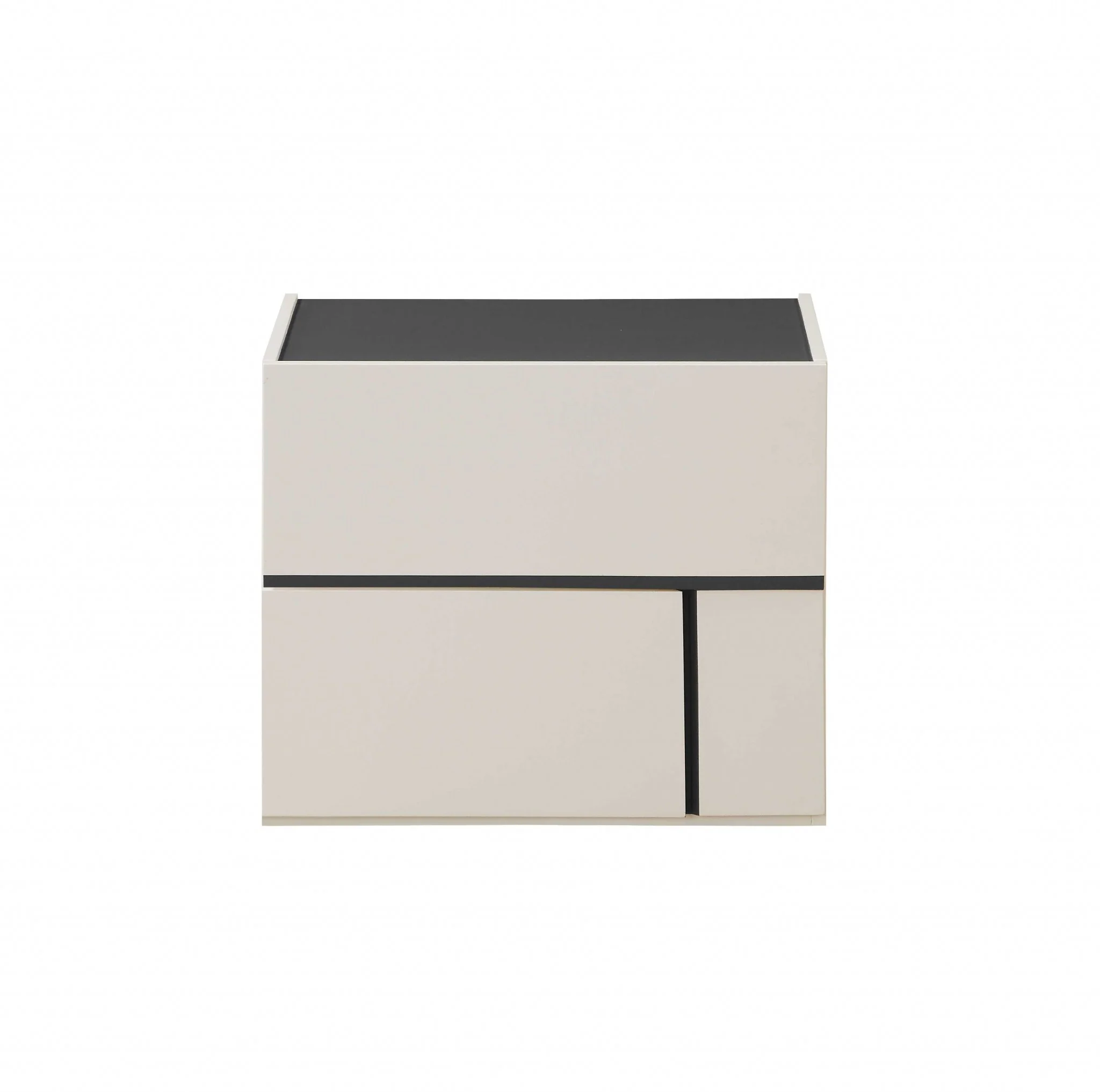 Cream White And Dark Grey Mdf Nightstand By Homeroots - Image 2