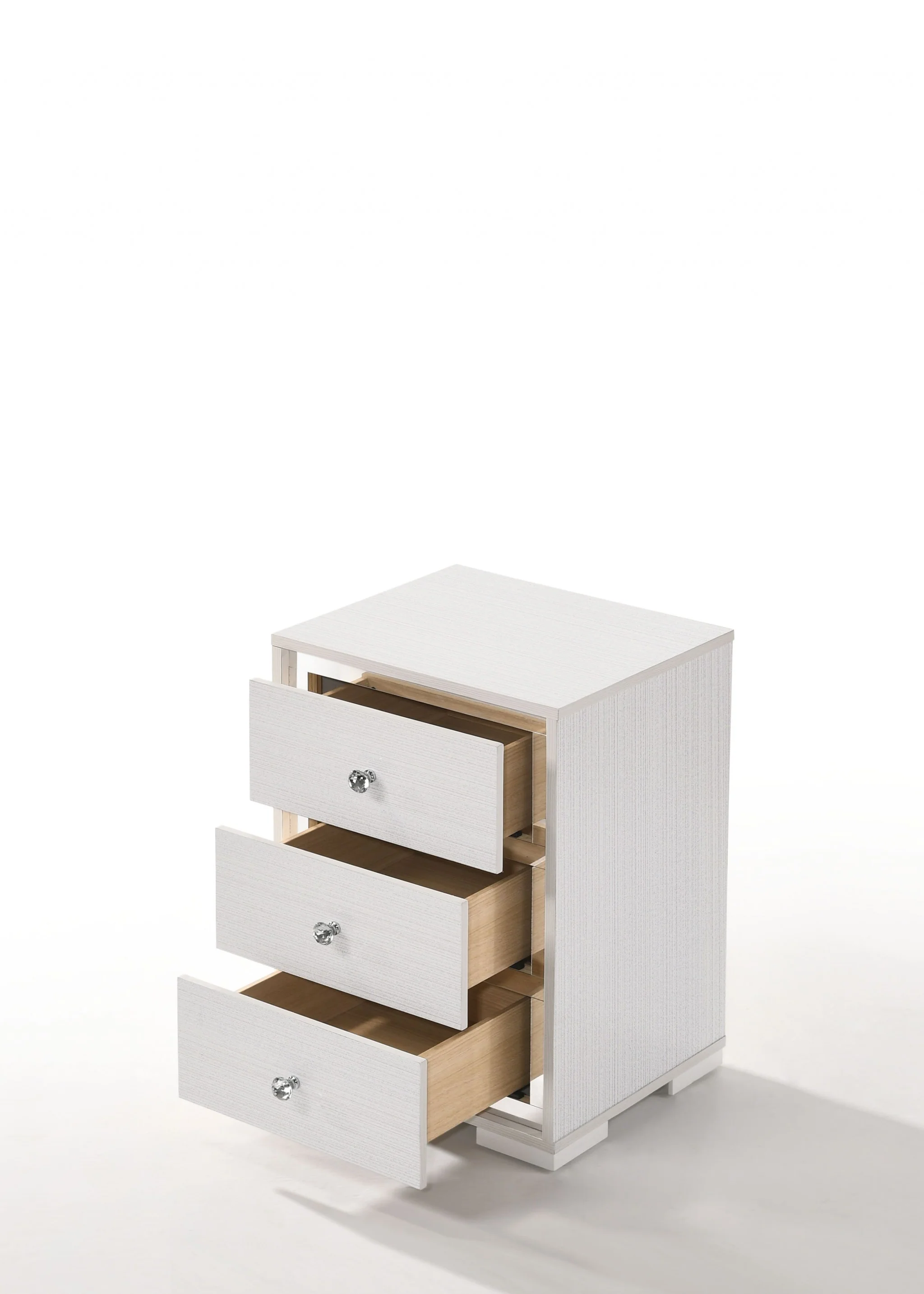 Cream Wood Veneer Paper Nightstand By Homeroots - Image 2