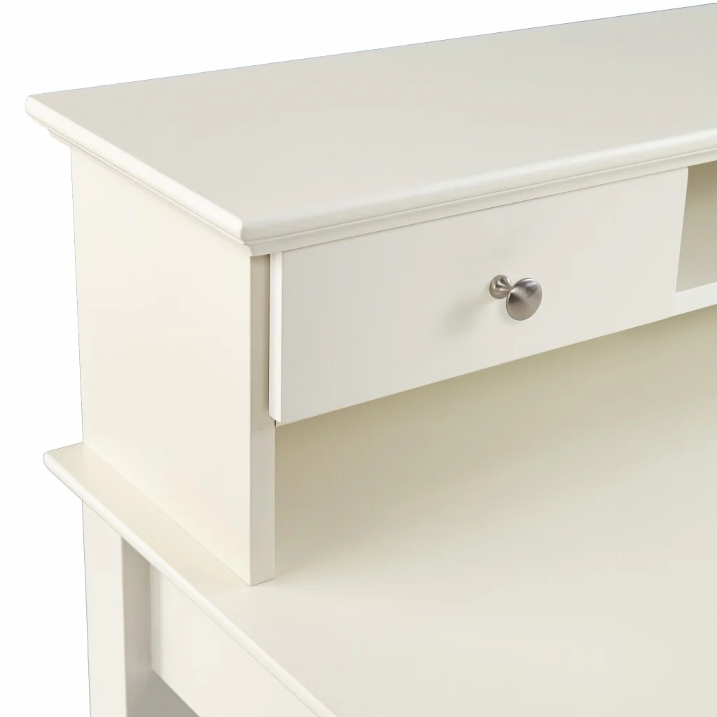 Creamy White Secretary Writing or Computer Desk By Homeroots - Image 8