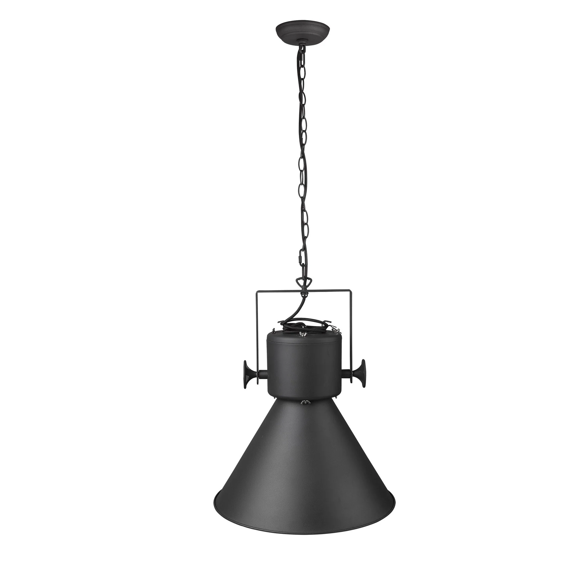 Crew 1-Light Matte Black Pendant By Homeroots - 398265 - Image 2