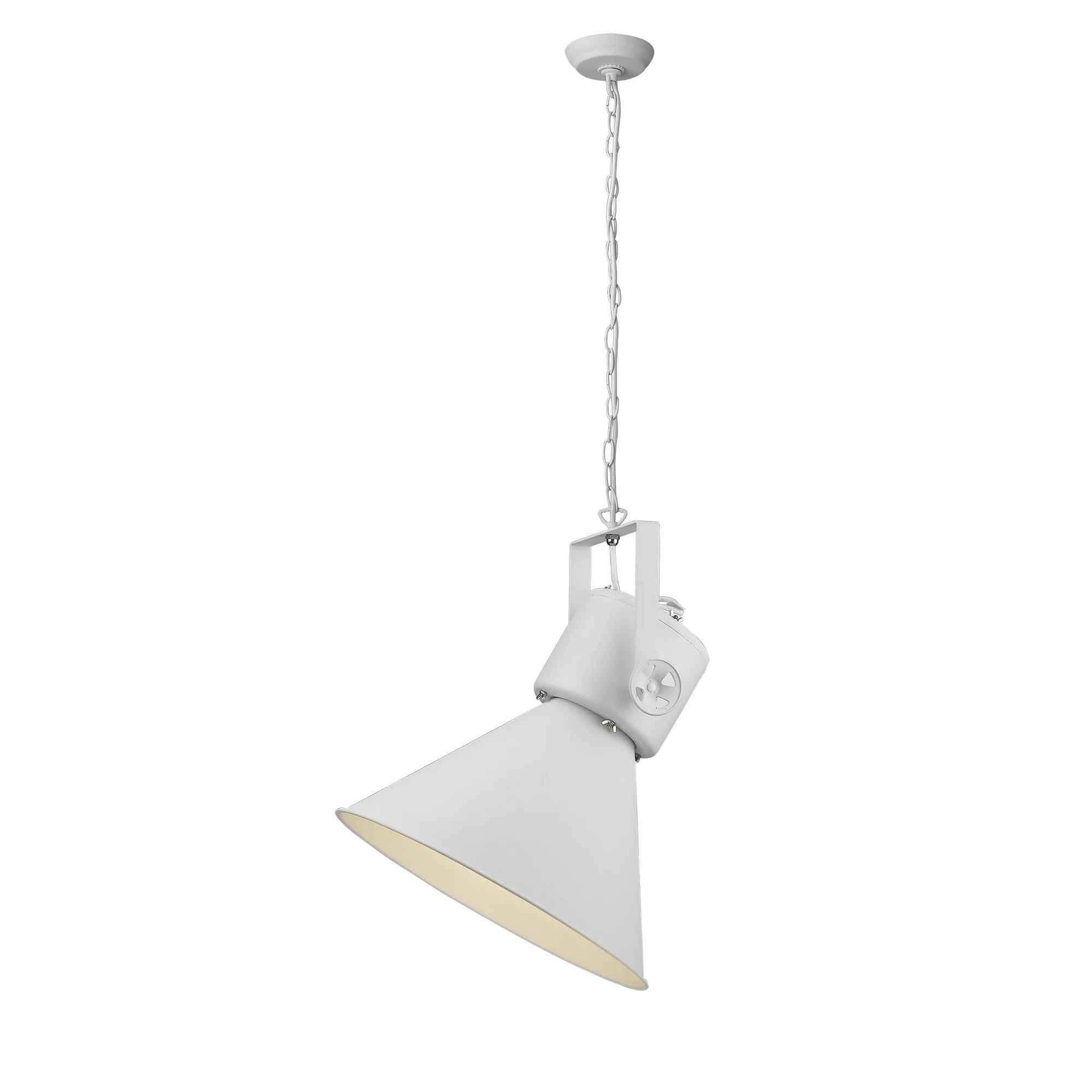Crew 1-Light White Pendant By Homeroots - Image 2