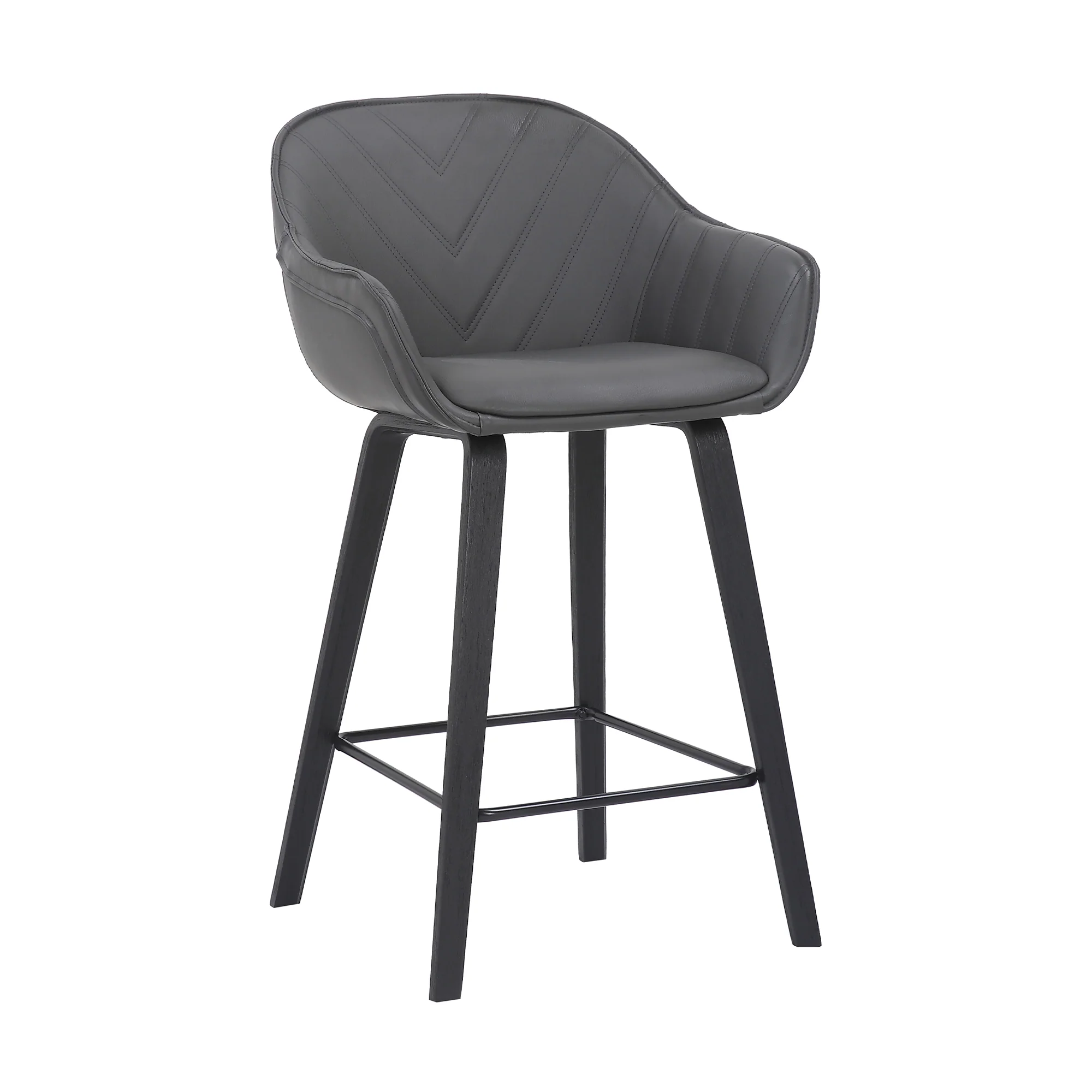 Crimson 26" Faux Leather and Wood Bar and Counter Height Stool By Armen Living - Image 2
