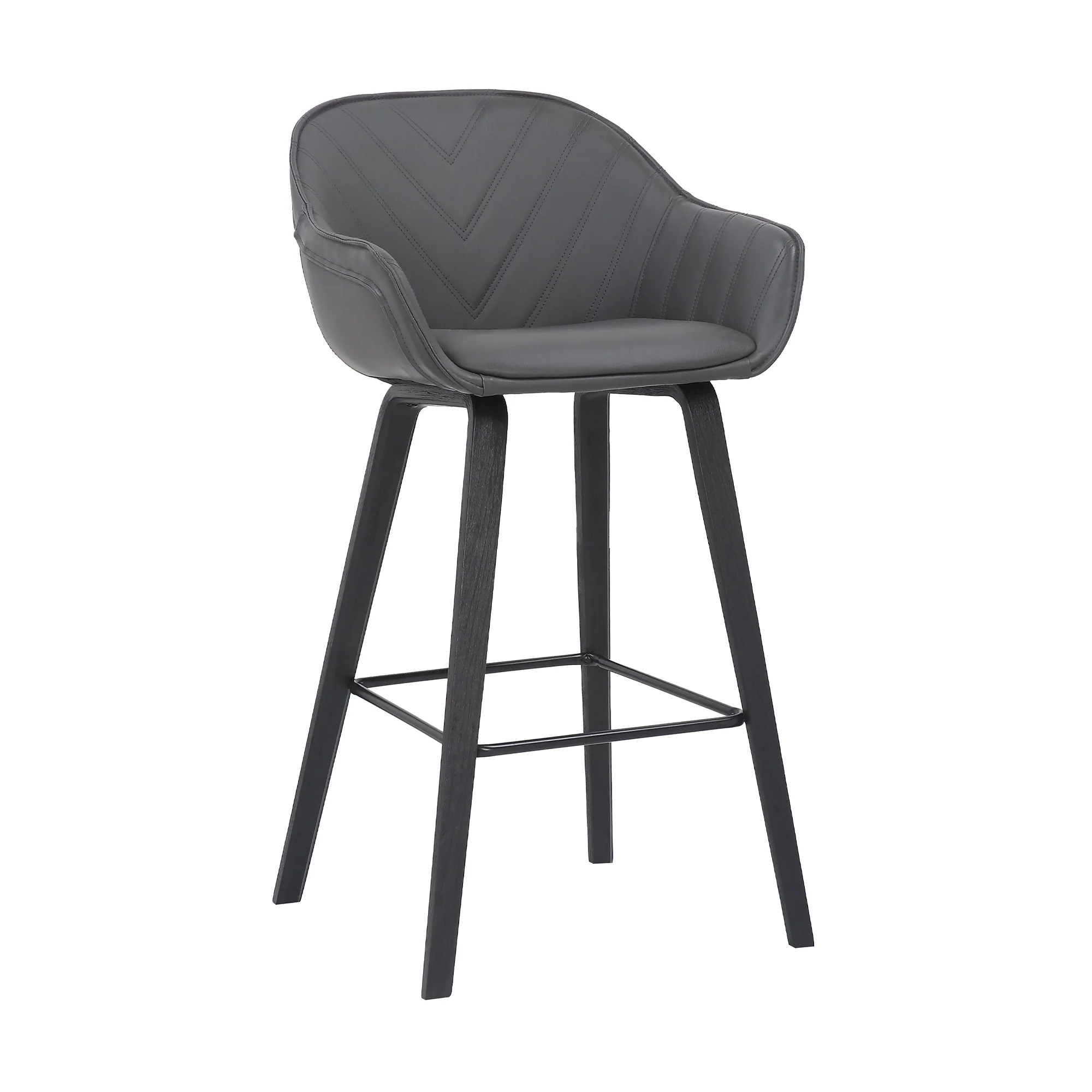 Crimson 30" Faux Leather and Wood Bar and Counter Height Stool By Armen Living - Image 2