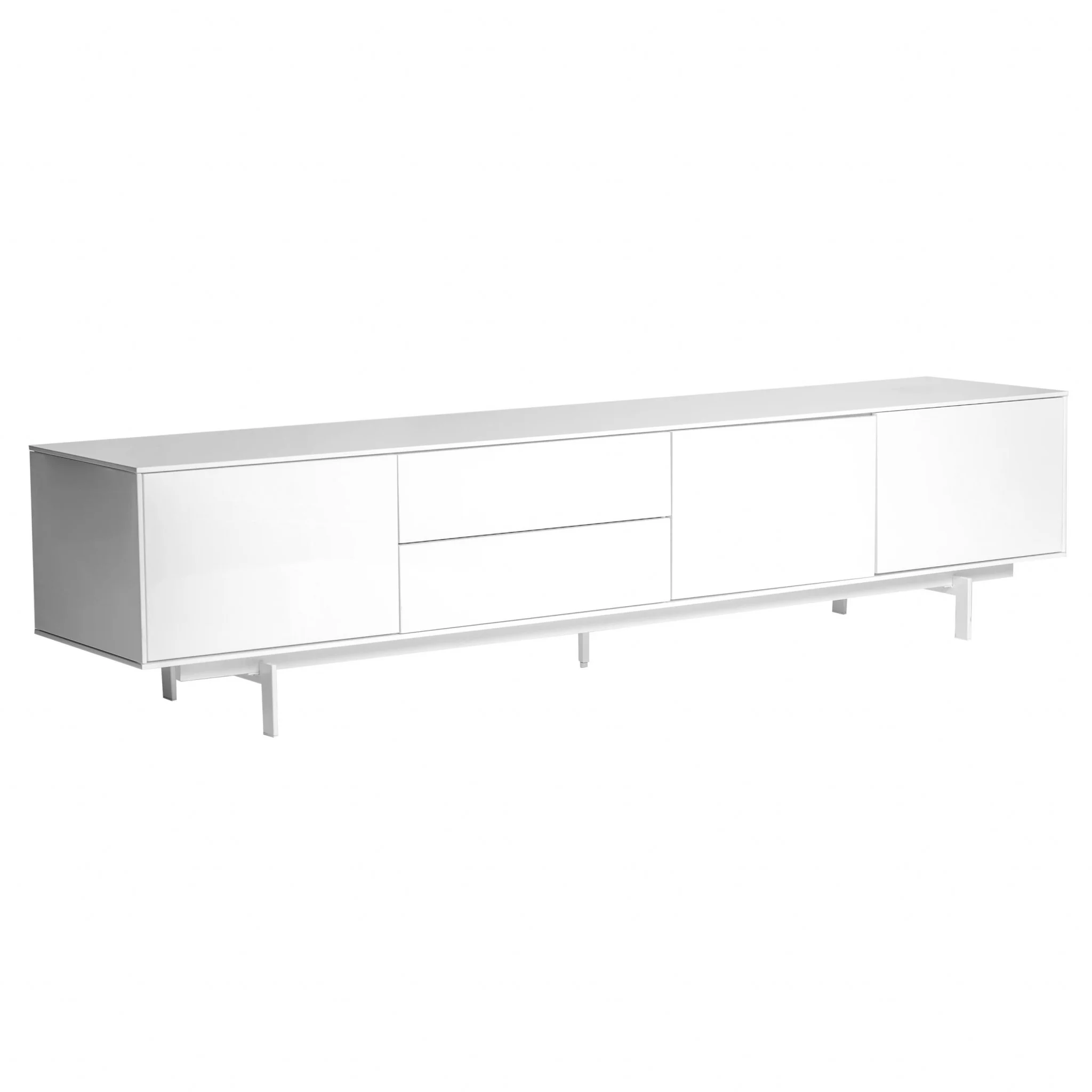 Crisp High Gloss White Lacquer Media TV Stand By Homeroots - Image 2
