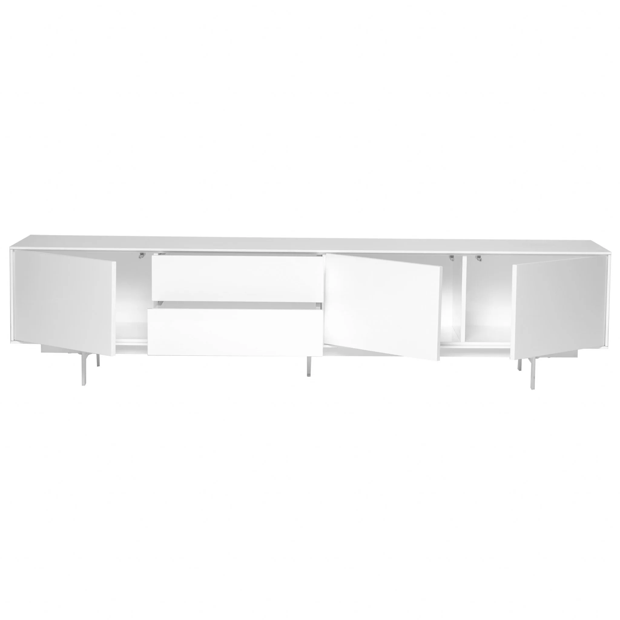 Crisp High Gloss White Lacquer Media TV Stand By Homeroots - Image 4