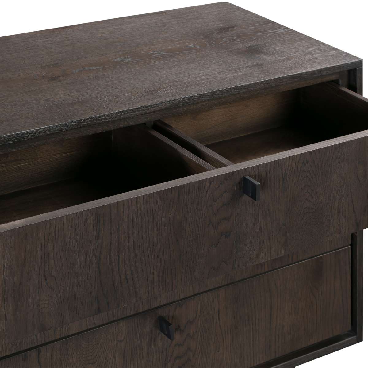 Cross Dark Gray Solid Oak King 4pc Bedroom Set By Armen Living - Image 6