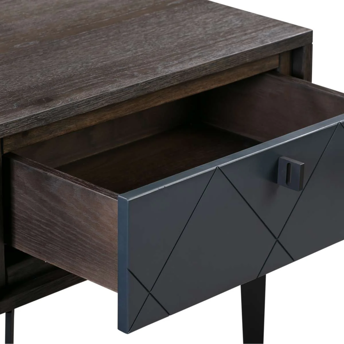 Cross Dark Gray Solid Oak King 4pc Bedroom Set By Armen Living - Image 7