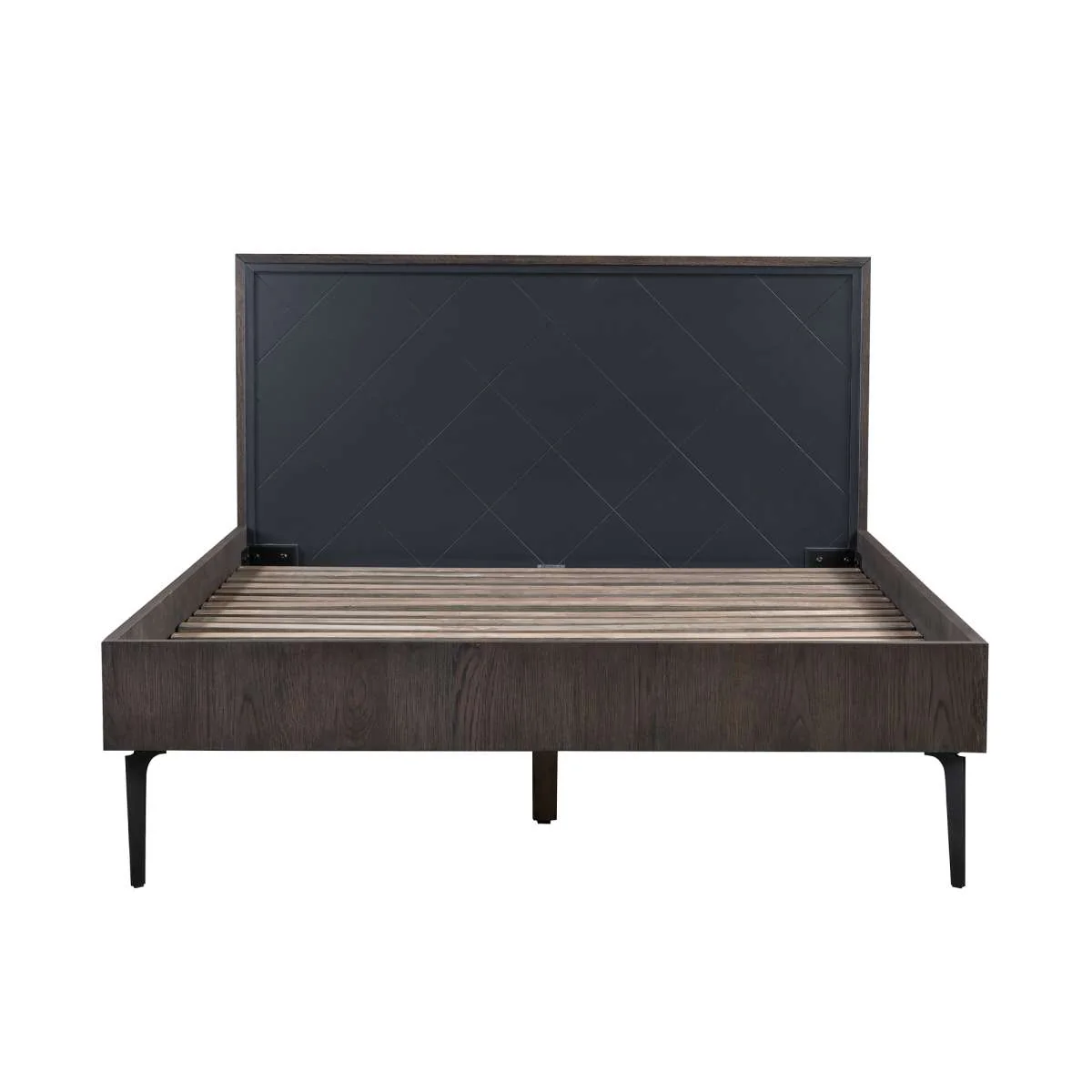 Cross Dark Gray Solid Oak Queen 3pc Bedroom Set By Armen Living - Image 4