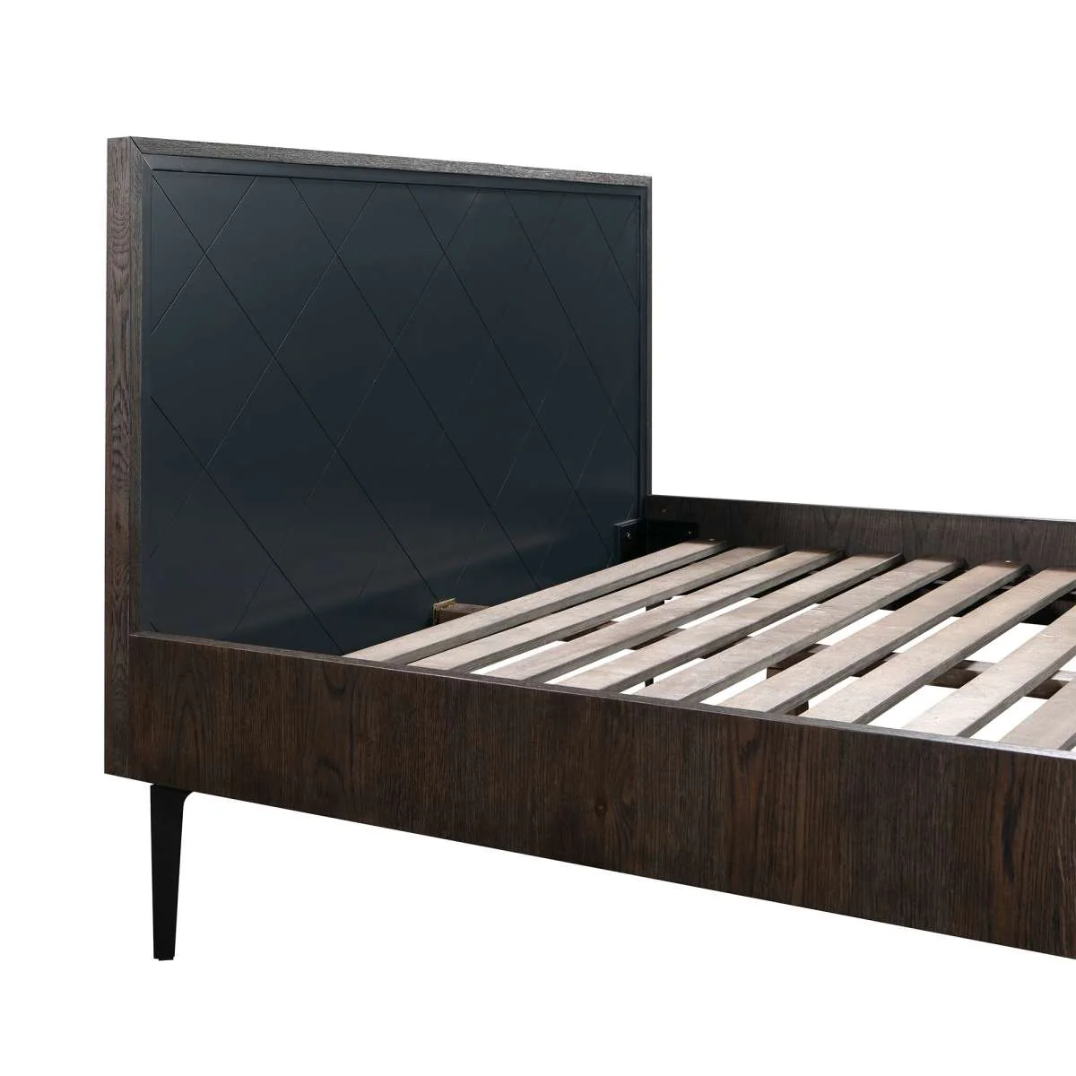 Cross Dark Gray Solid Oak Queen 3pc Bedroom Set By Armen Living - Image 5
