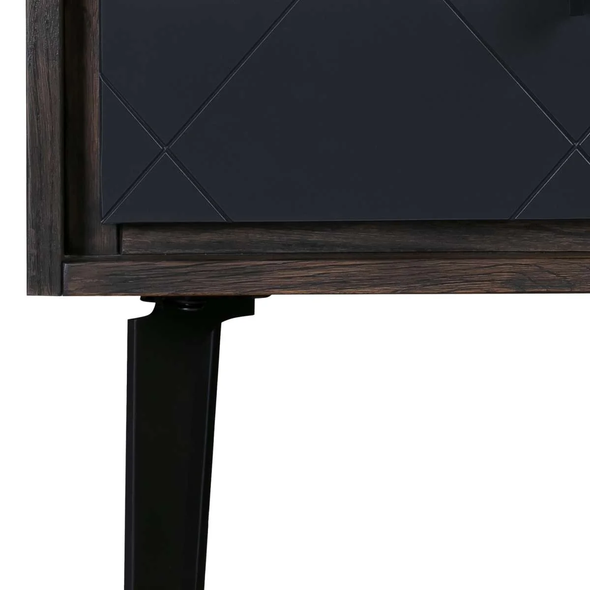 Cross Dark Gray Solid Oak Queen 3pc Bedroom Set By Armen Living - Image 7
