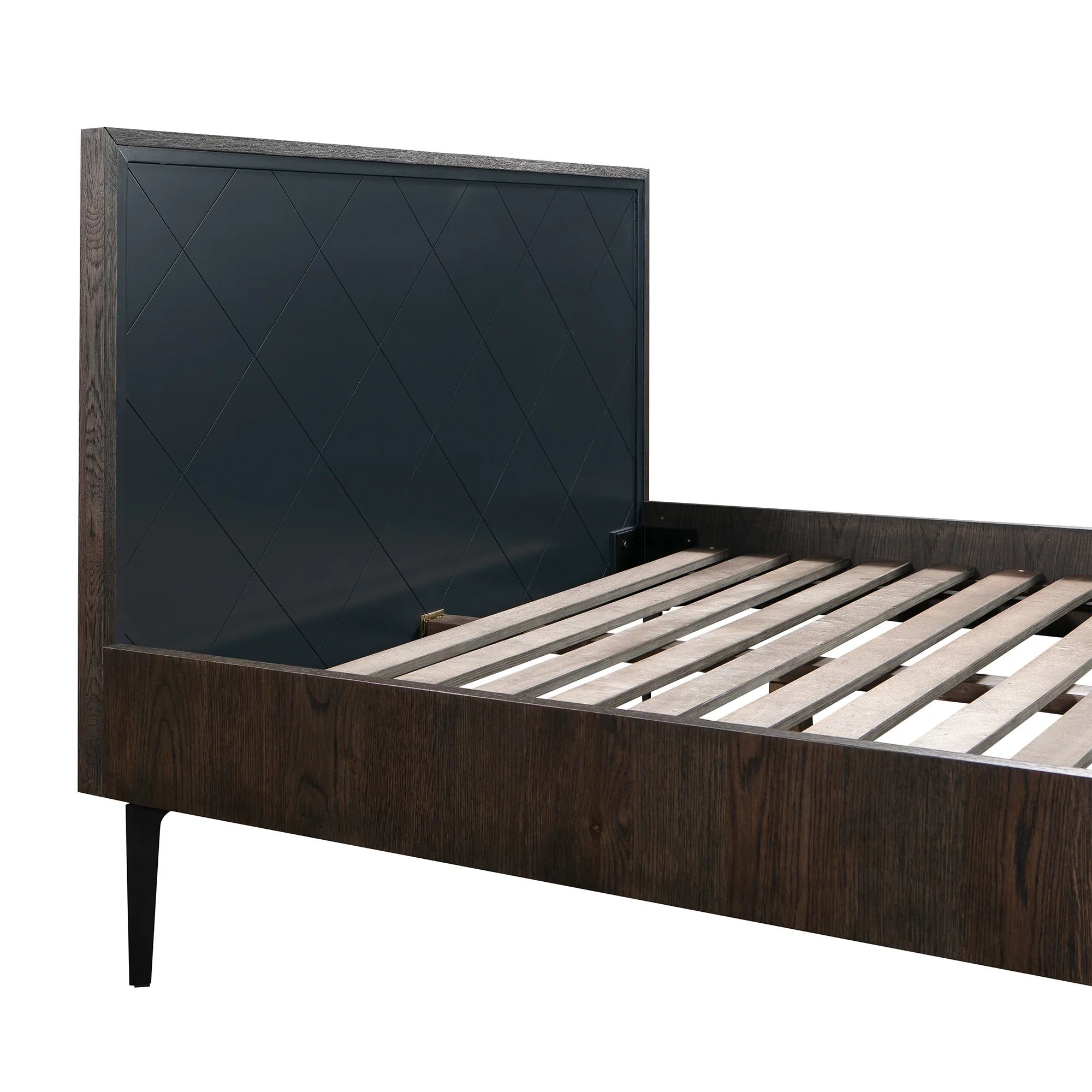 Cross Solid Oak and Metal King Platform Bed Frame By Armen Living - Image 5