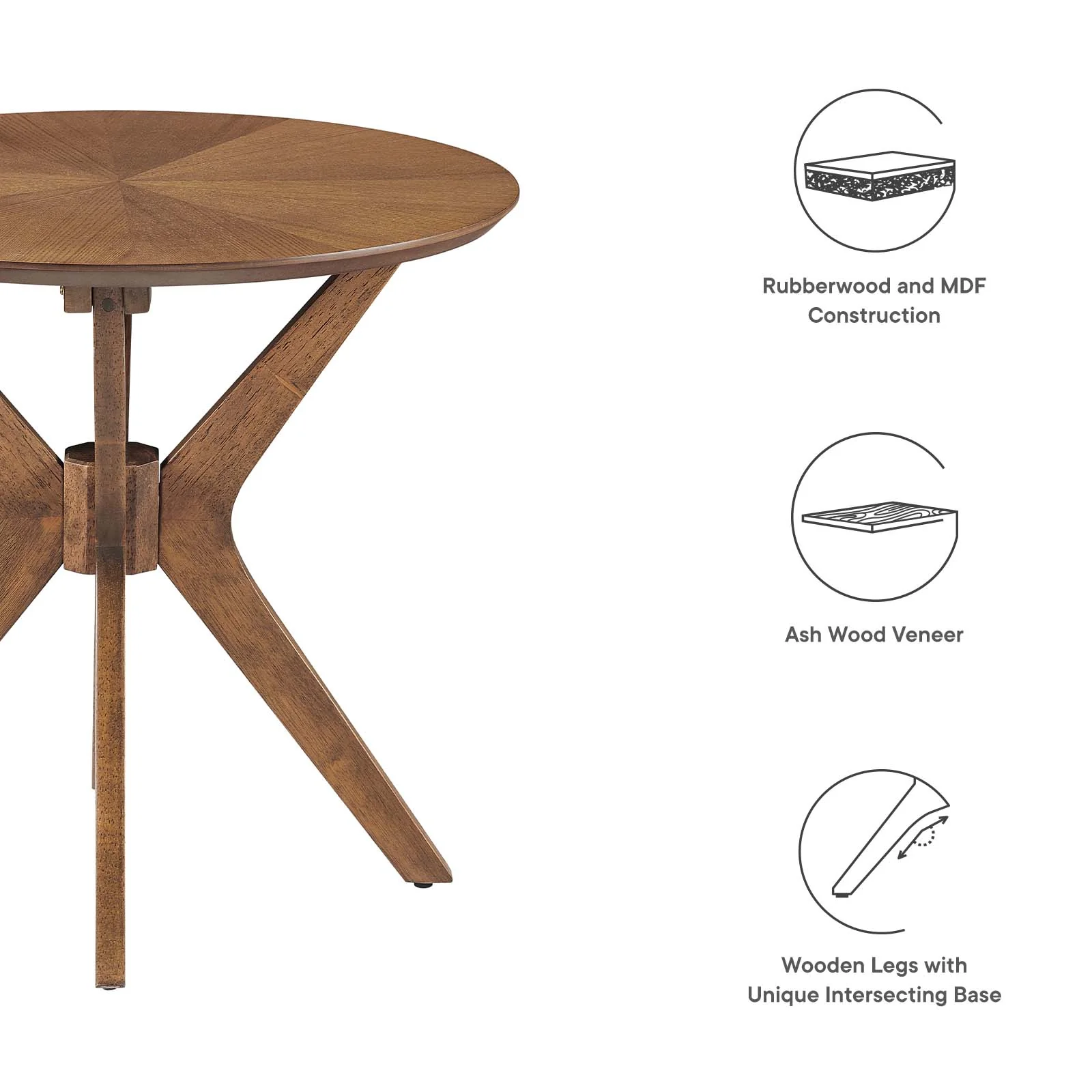 Crossroads 24” Round Wood Side Table By Modway - EEI-6558 - Image 14