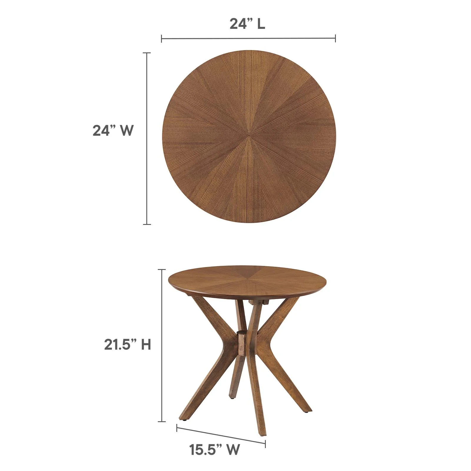 Crossroads 24” Round Wood Side Table By Modway - EEI-6558 - Image 15