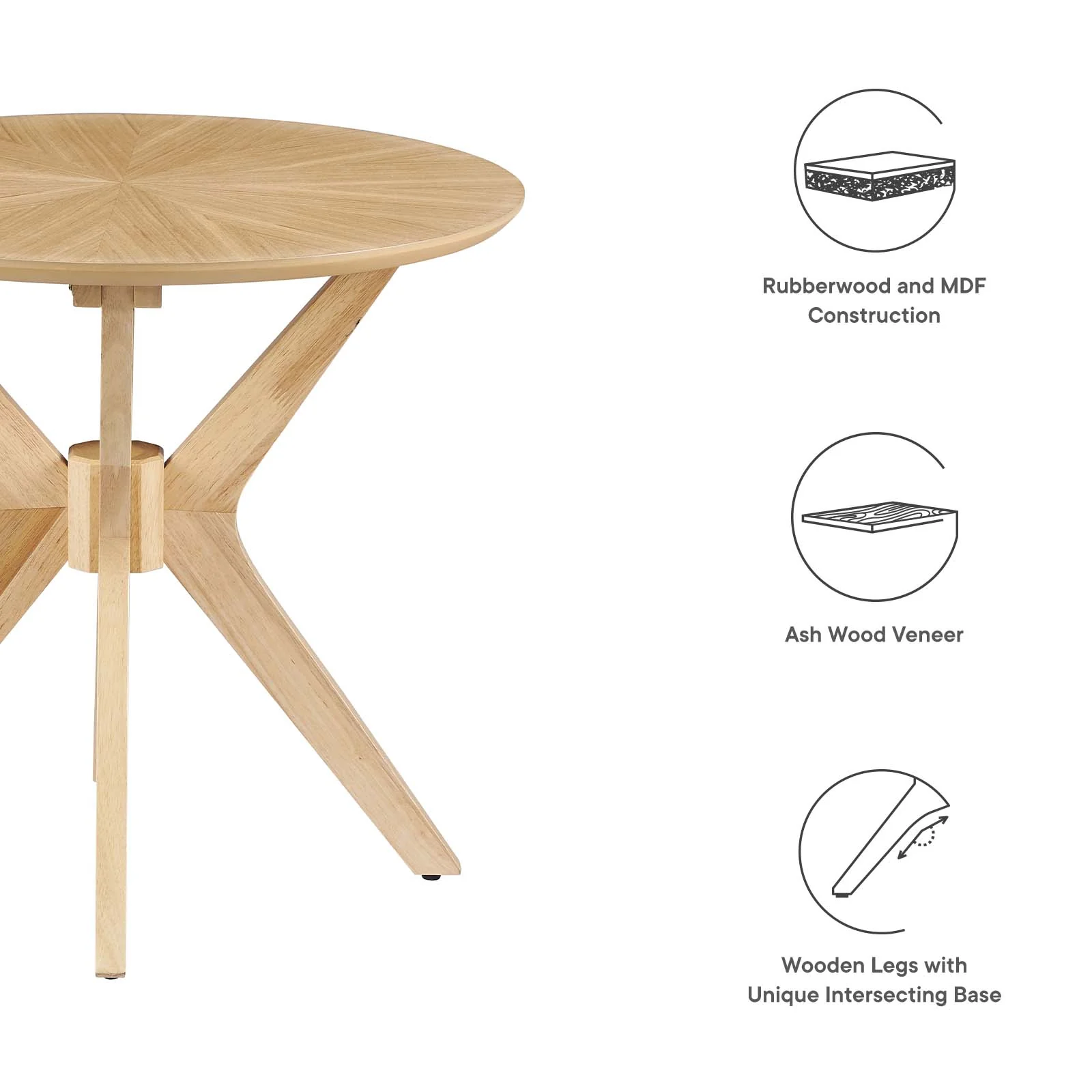 Crossroads 24” Round Wood Side Table By Modway - EEI-6558 - Image 7