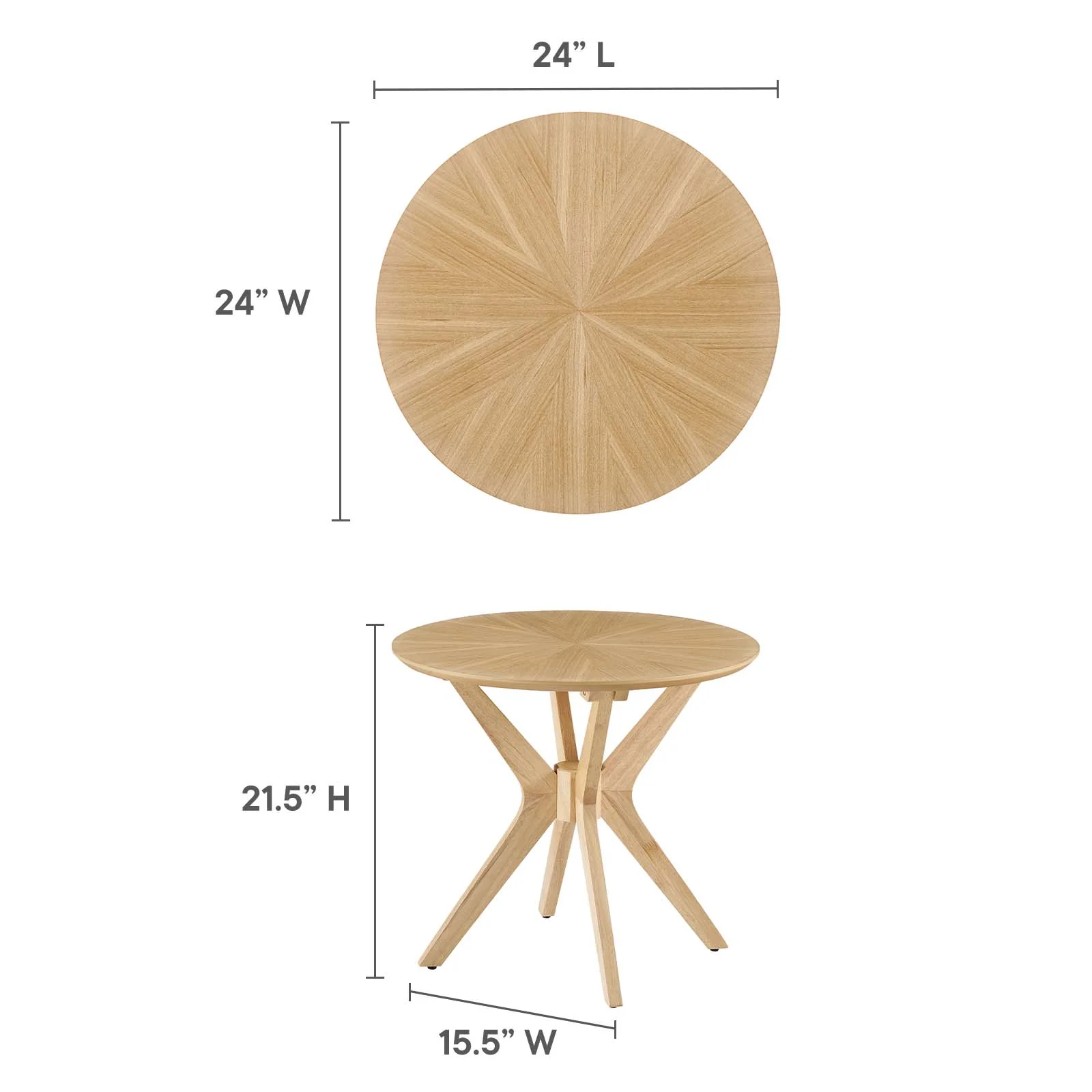 Crossroads 24” Round Wood Side Table By Modway - EEI-6558 - Image 8