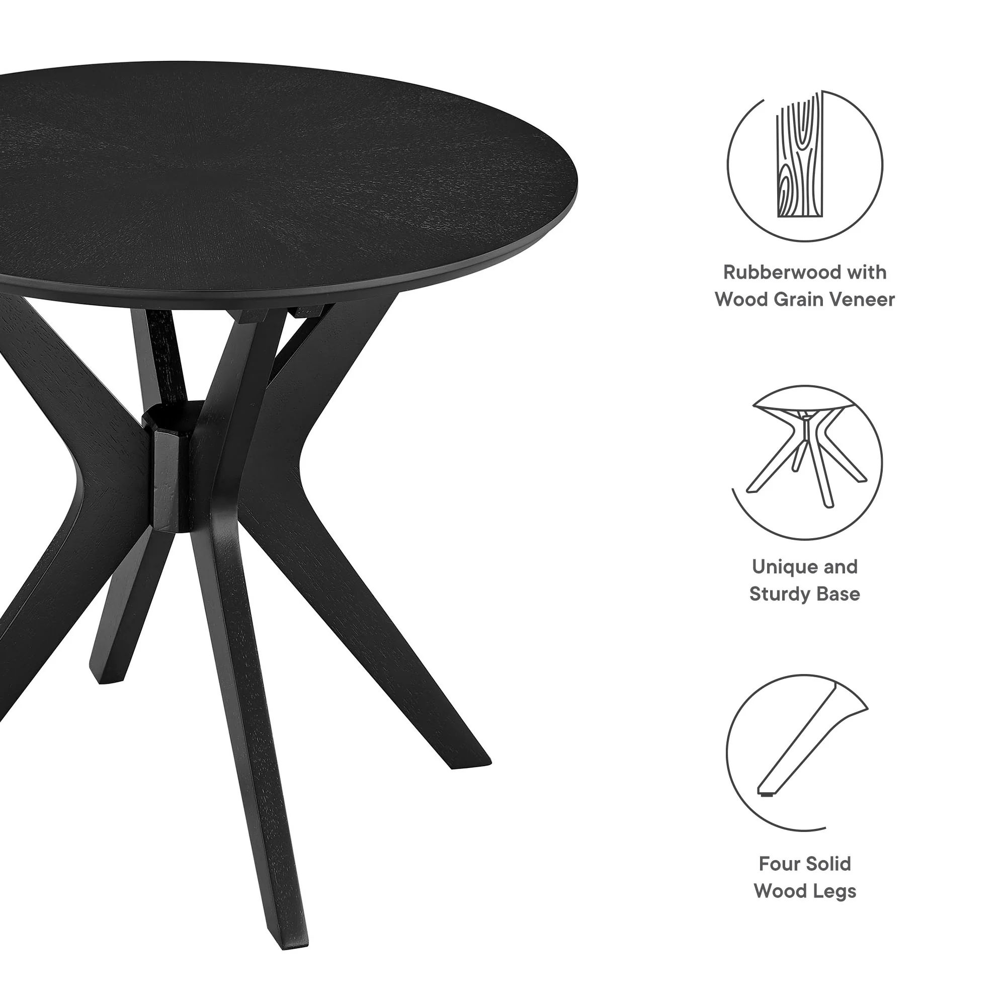 Crossroads 24Ó Round Wood Side Table by Modway - Image 7