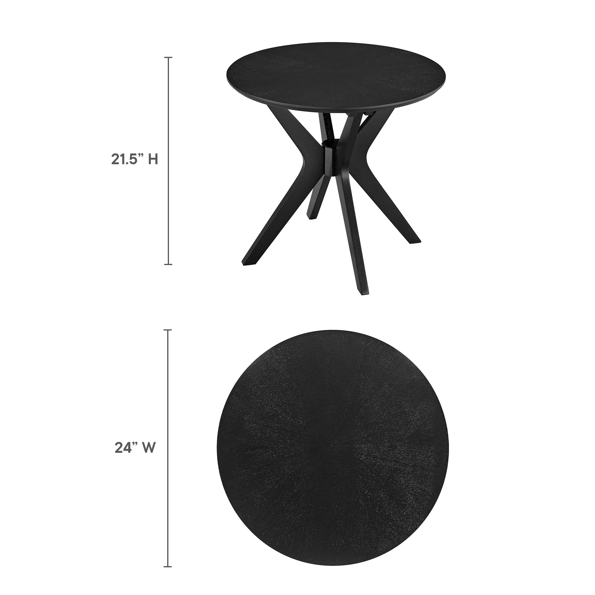 Crossroads 24Ó Round Wood Side Table by Modway - Image 8
