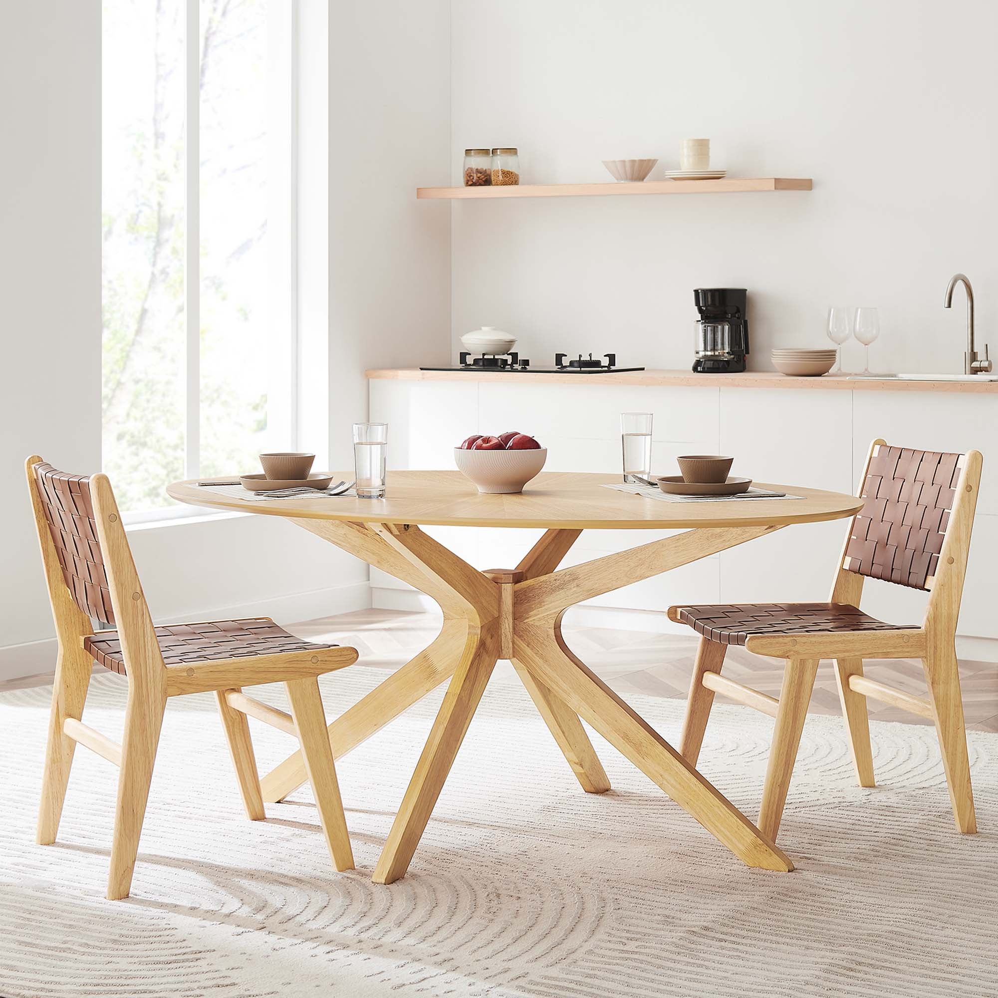 Crossroads 63" Oval Wood Dining Table by Modway - Image 16