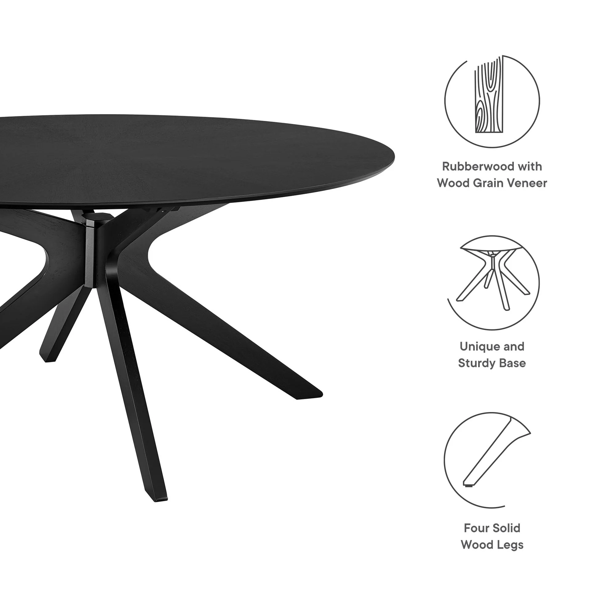 Crossroads 63" Oval Wood Dining Table by Modway - Image 7