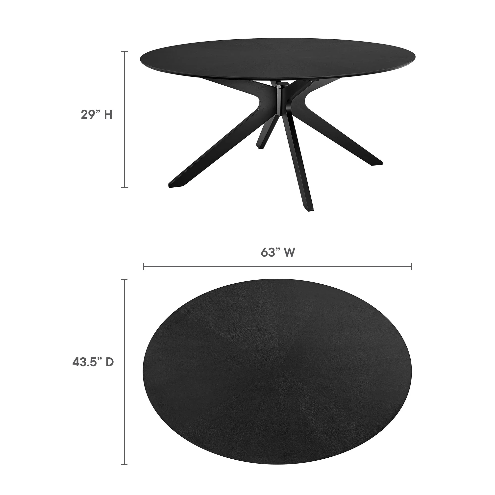 Crossroads 63" Oval Wood Dining Table by Modway - Image 8