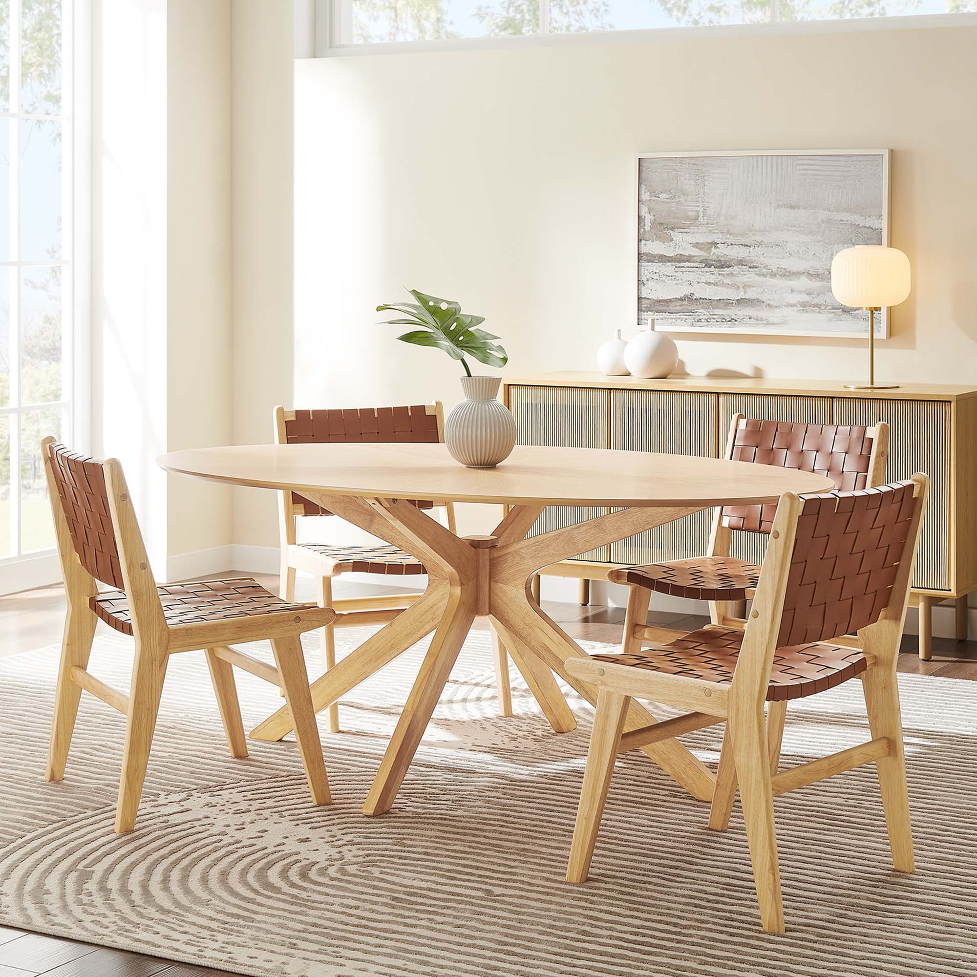 Crossroads 71" Oval Wood Dining Table by Modway - Image 16
