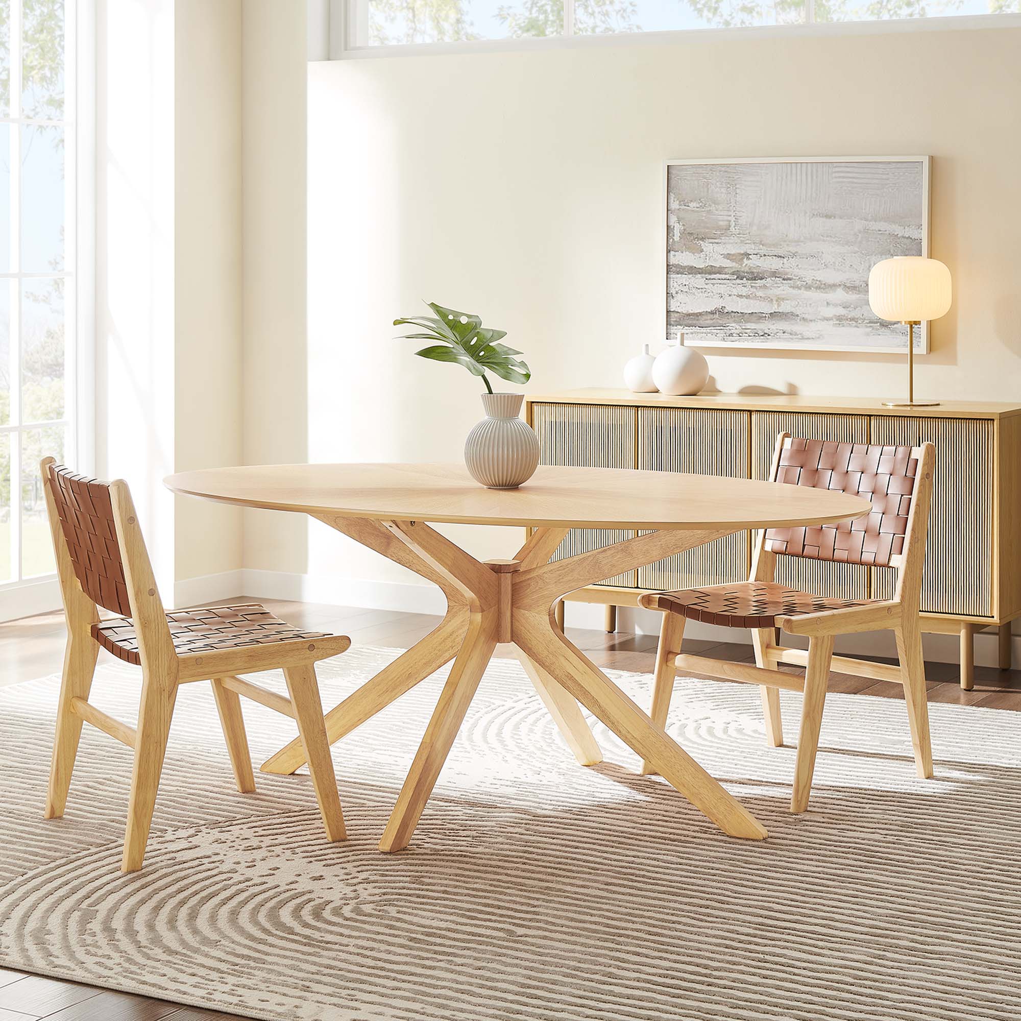 Crossroads 71" Oval Wood Dining Table by Modway - Image 17