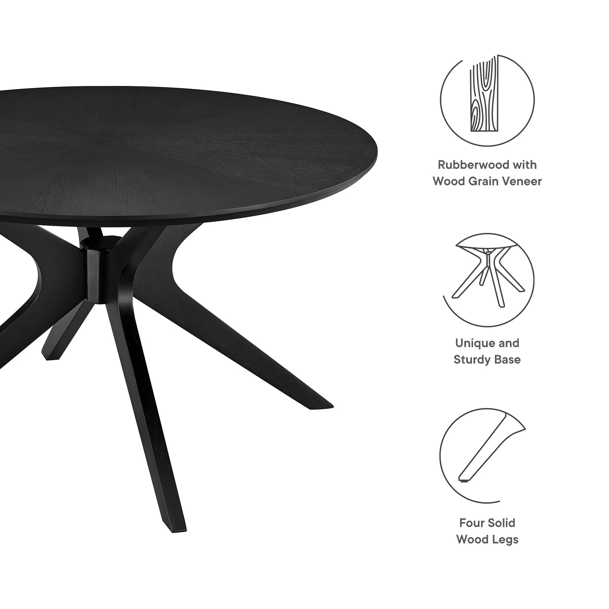 Crossroads Round Wood Coffee Table by Modway - Image 7