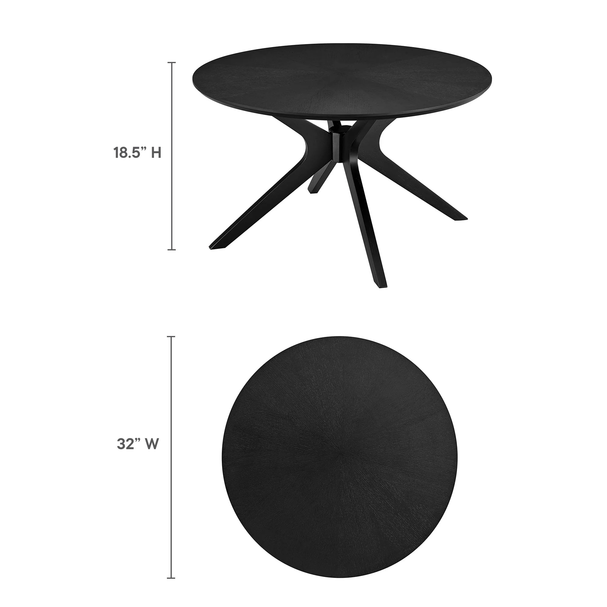 Crossroads Round Wood Coffee Table by Modway - Image 8