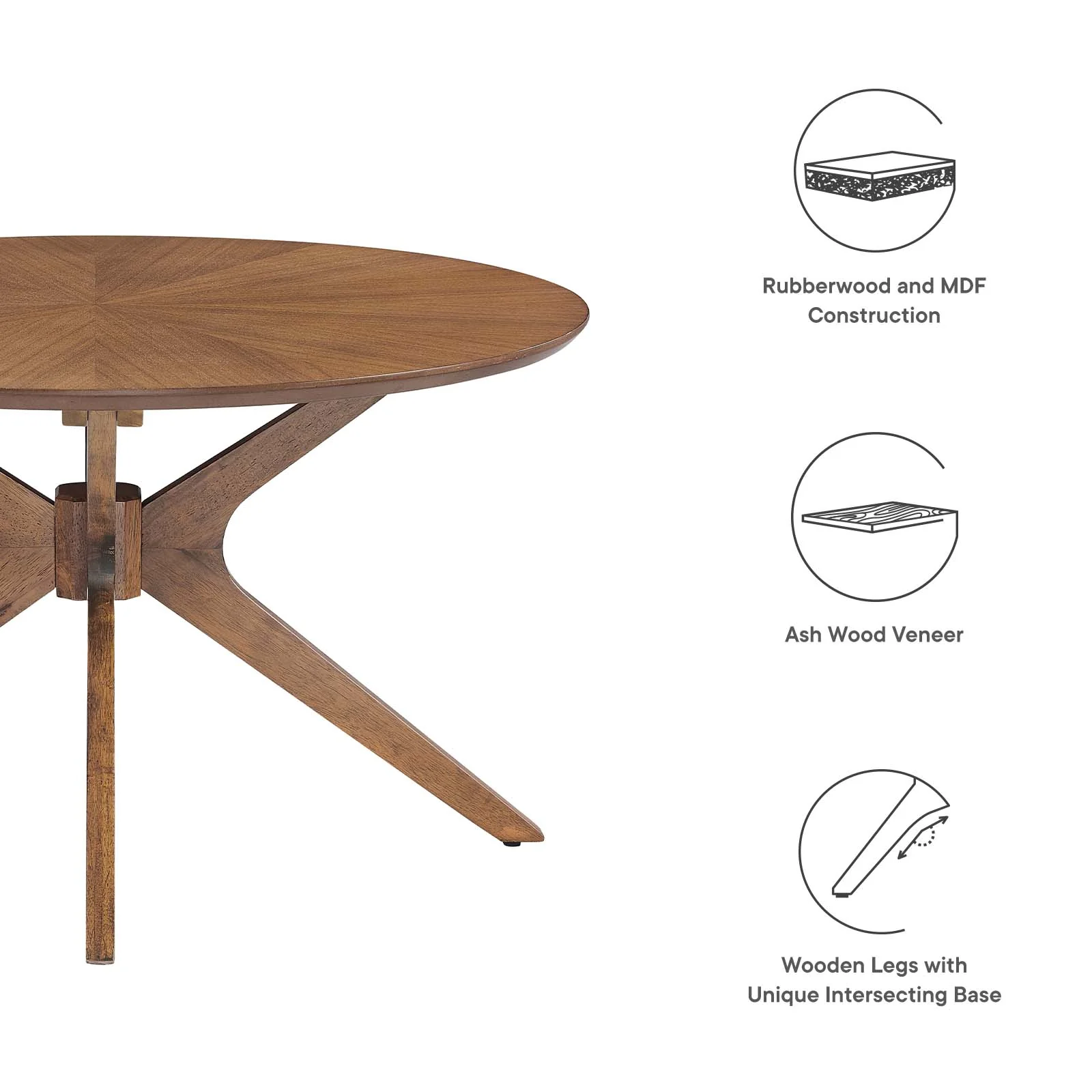 Crossroads Round Wood Coffee Table By Modway - EEI-6557 - Image 14