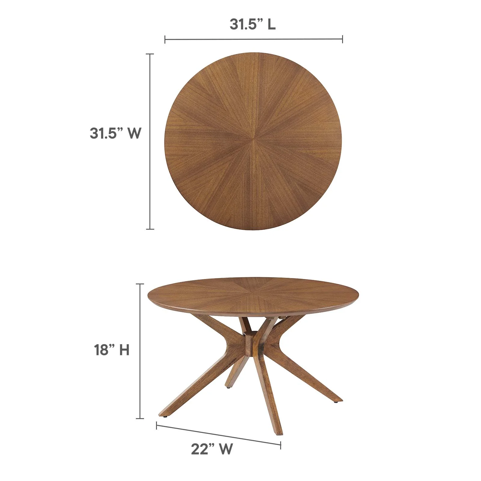 Crossroads Round Wood Coffee Table By Modway - EEI-6557 - Image 15