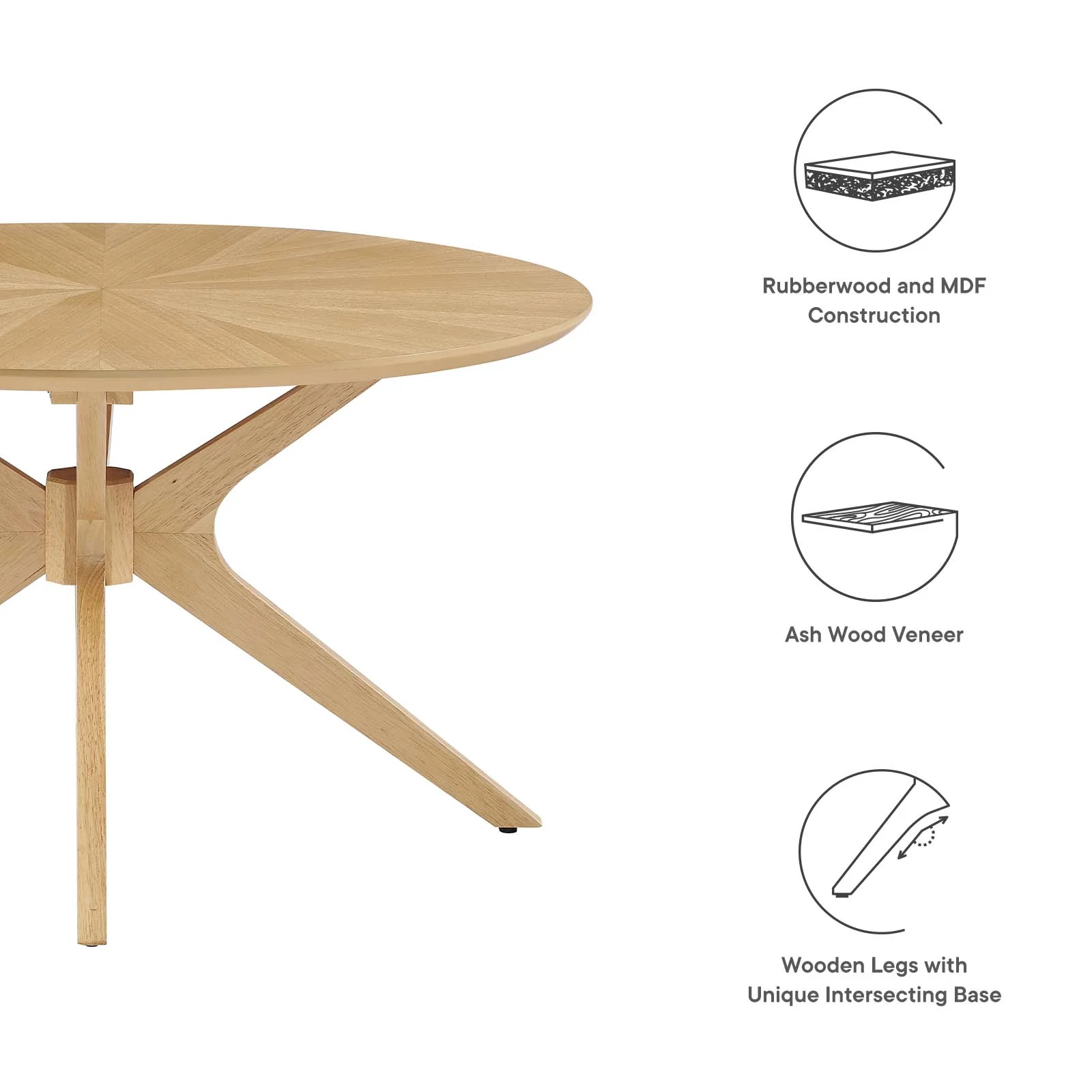 Crossroads Round Wood Coffee Table By Modway - EEI-6557 - Image 7