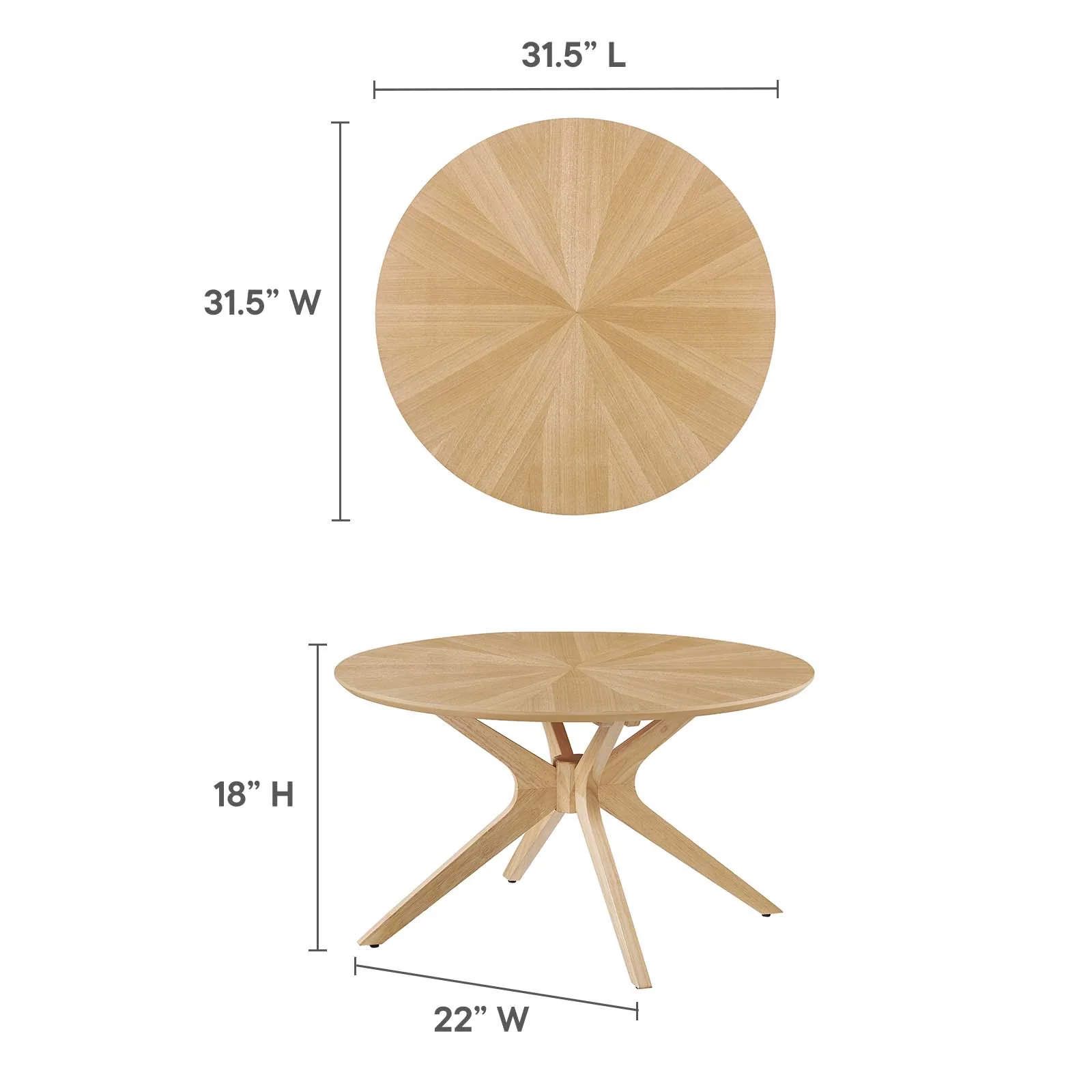 Crossroads Round Wood Coffee Table By Modway - EEI-6557 - Image 8