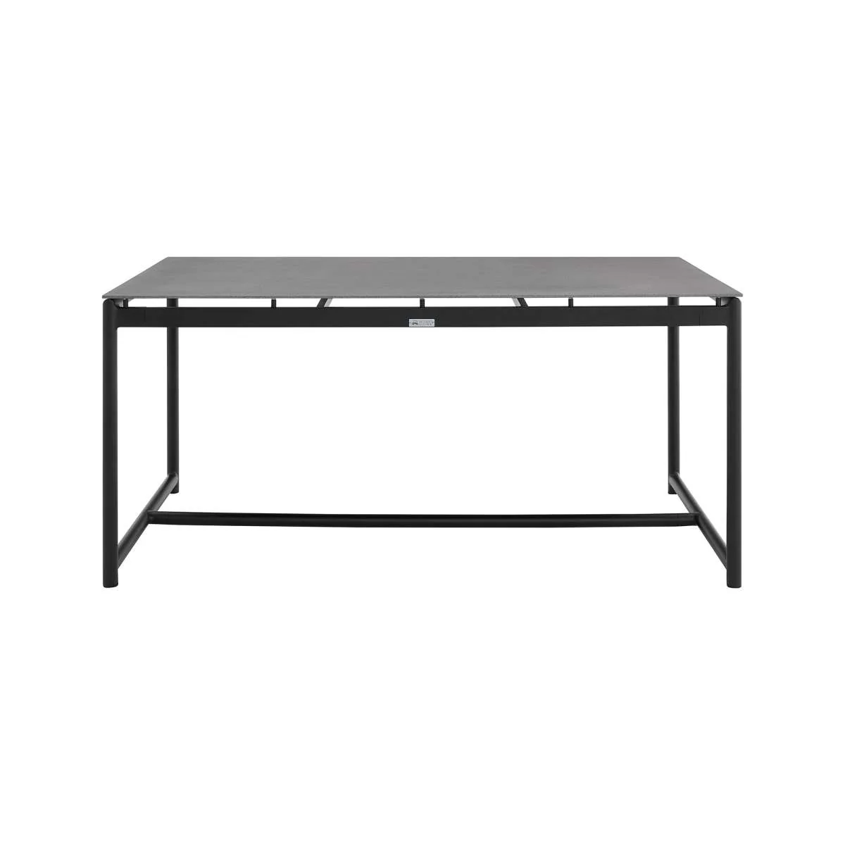 Crown 5 Piece Black Aluminum and Teak Outdoor Dining Set with Dark Gray Fabric By Armen Living - Image 6