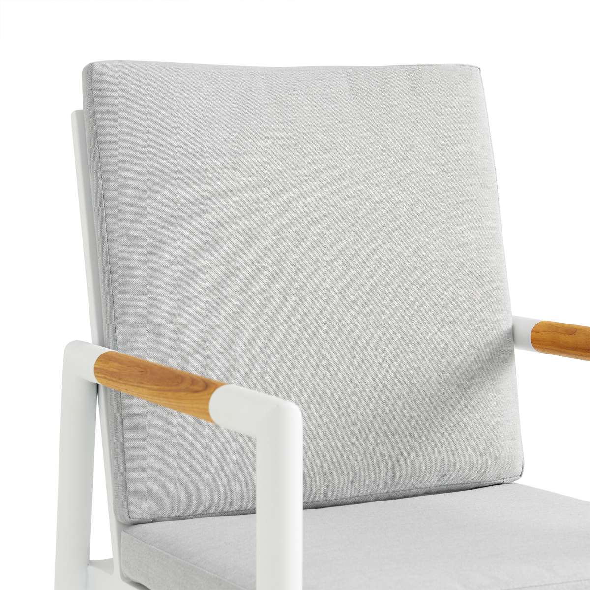 Crown Black Aluminum and Teak Outdoor Dining Chair with Dark Gray Fabric - Set of 2 By Armen Living - Image 10